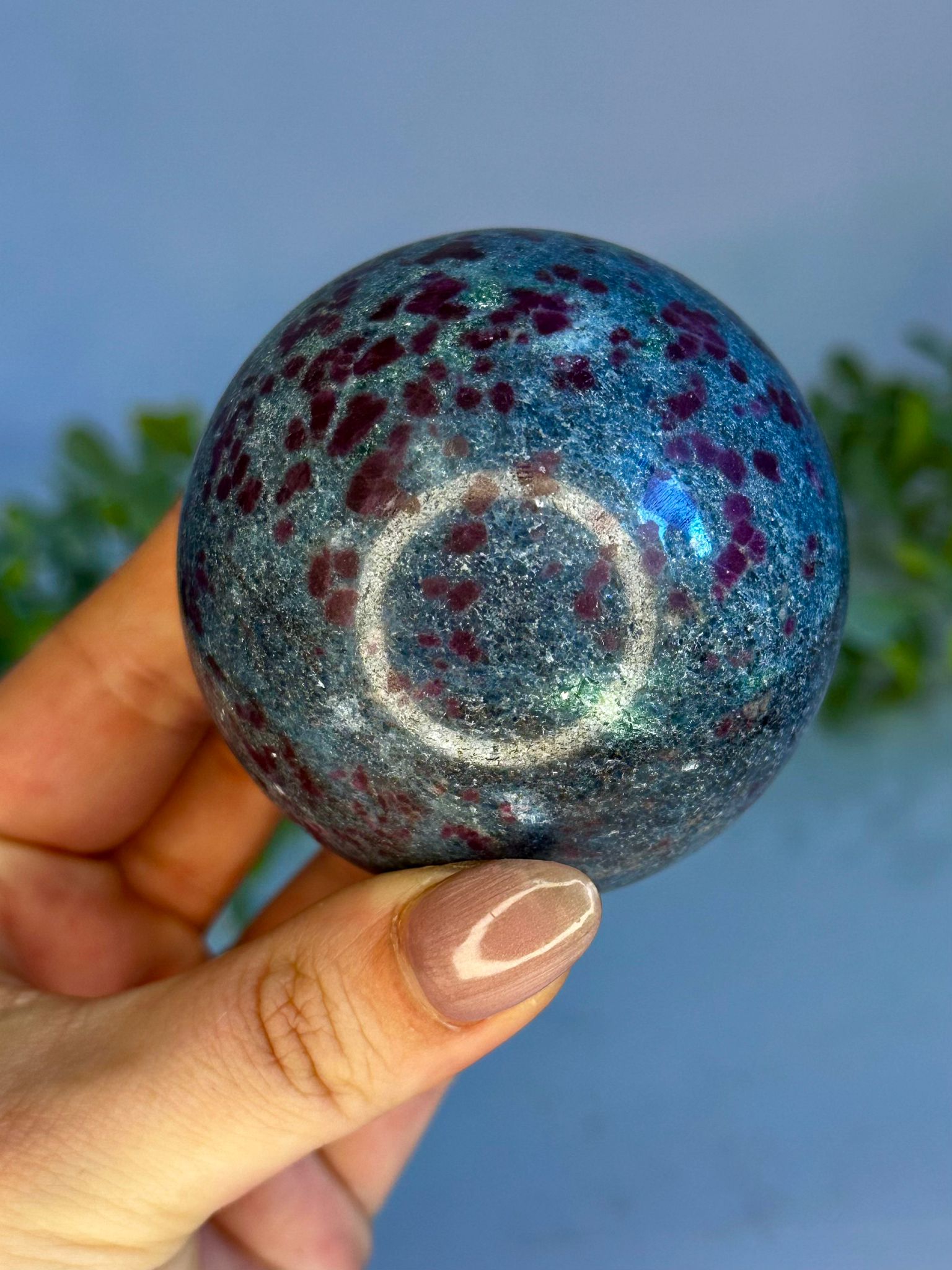 UV Reactive Ruby in Kyanite Sphere