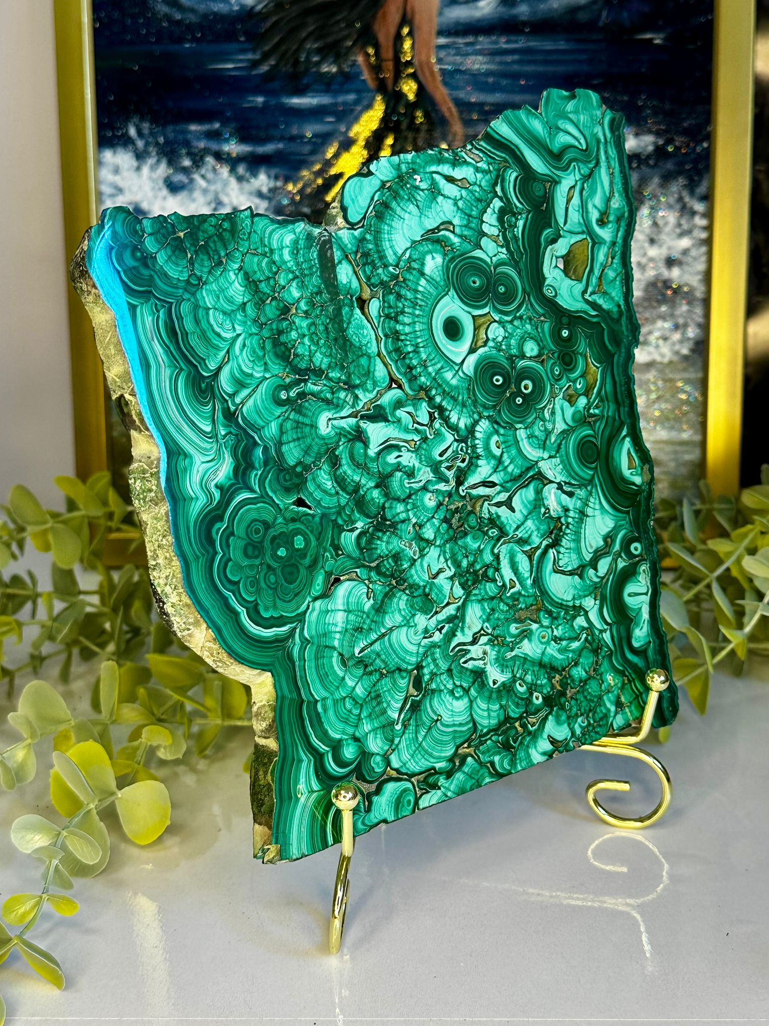 XL High Grade Polished Malachite Display Piece