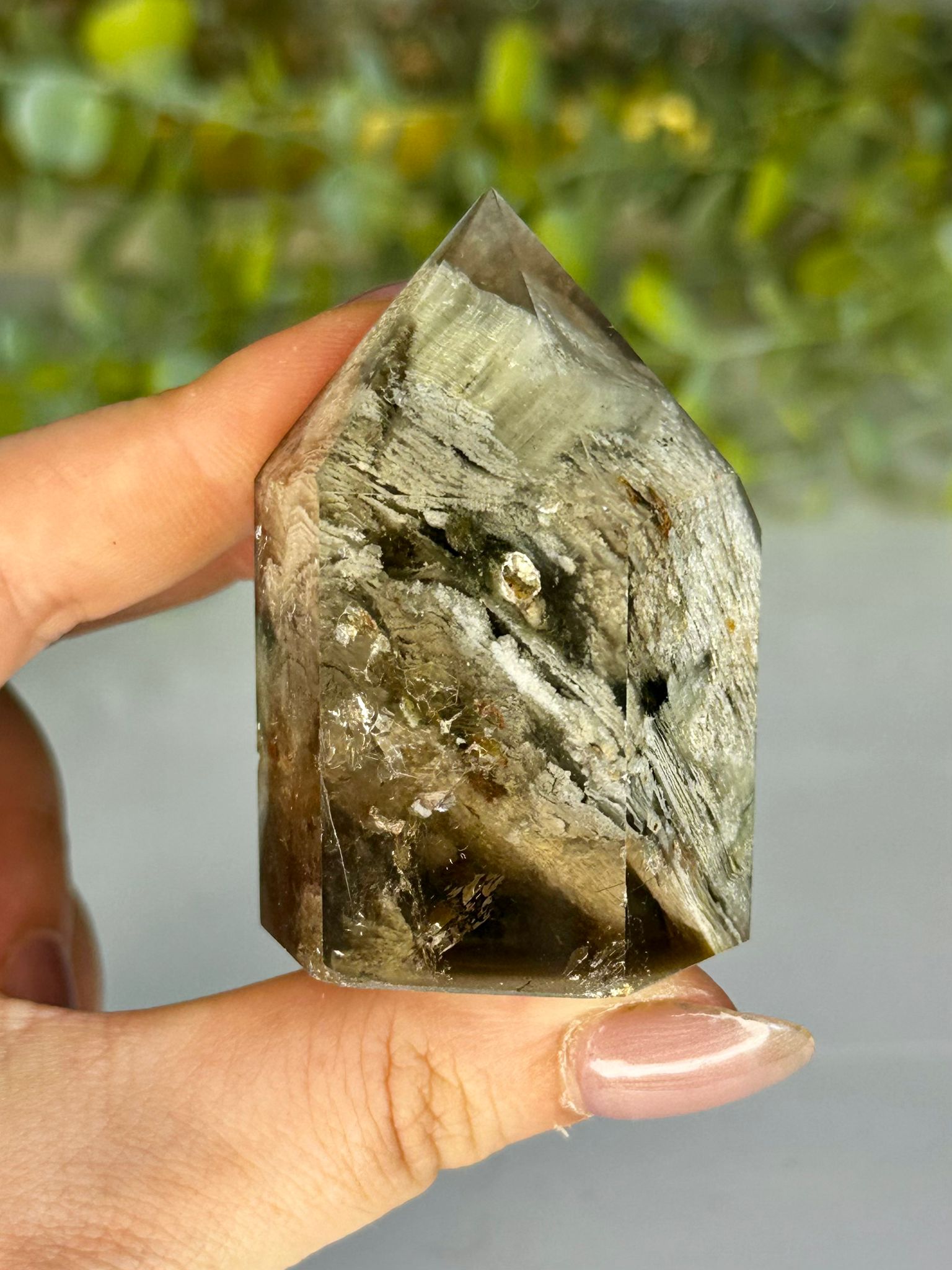 White Garden Smokey Quartz Tower