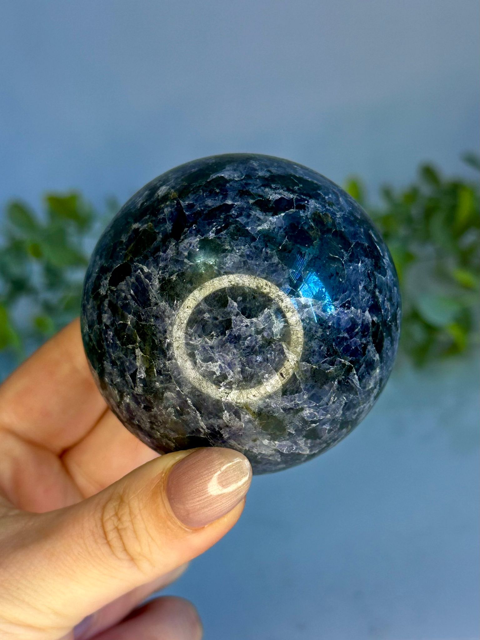 Iolite, Blue Apatite & Golden Mica Sphere