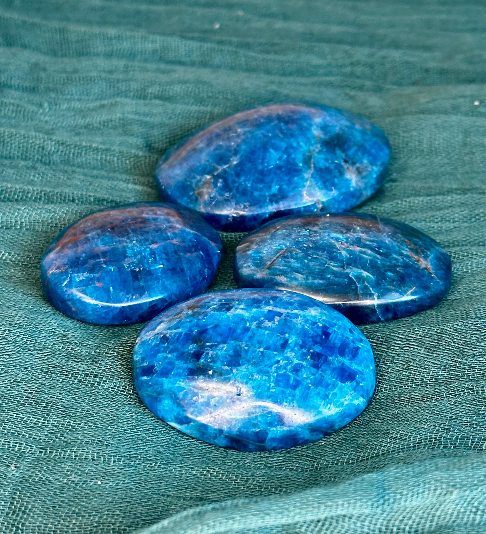 Dark Blue Apatite Palm Stone