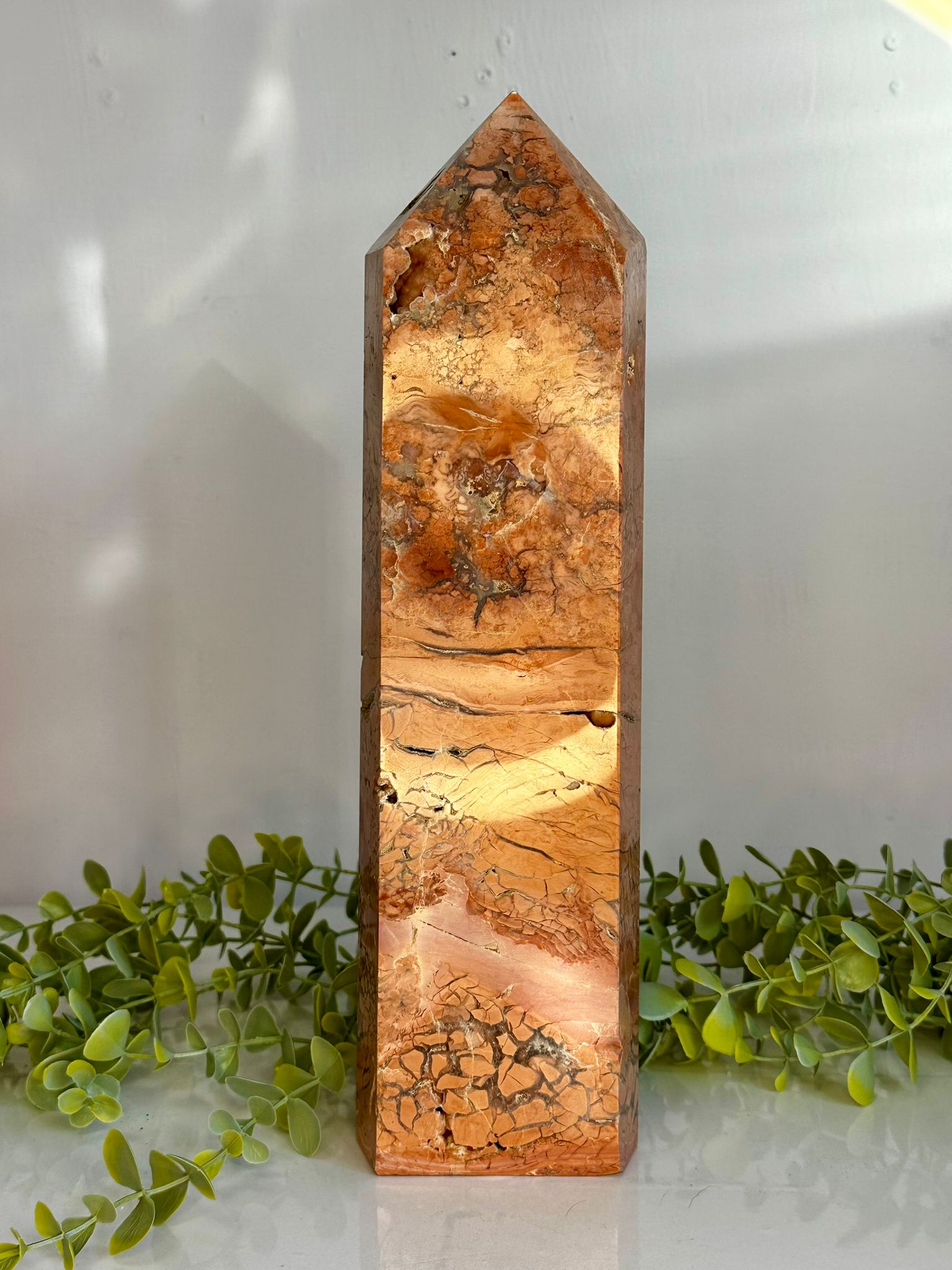 XL Pink Cotton Candy Agate Druzy Tower