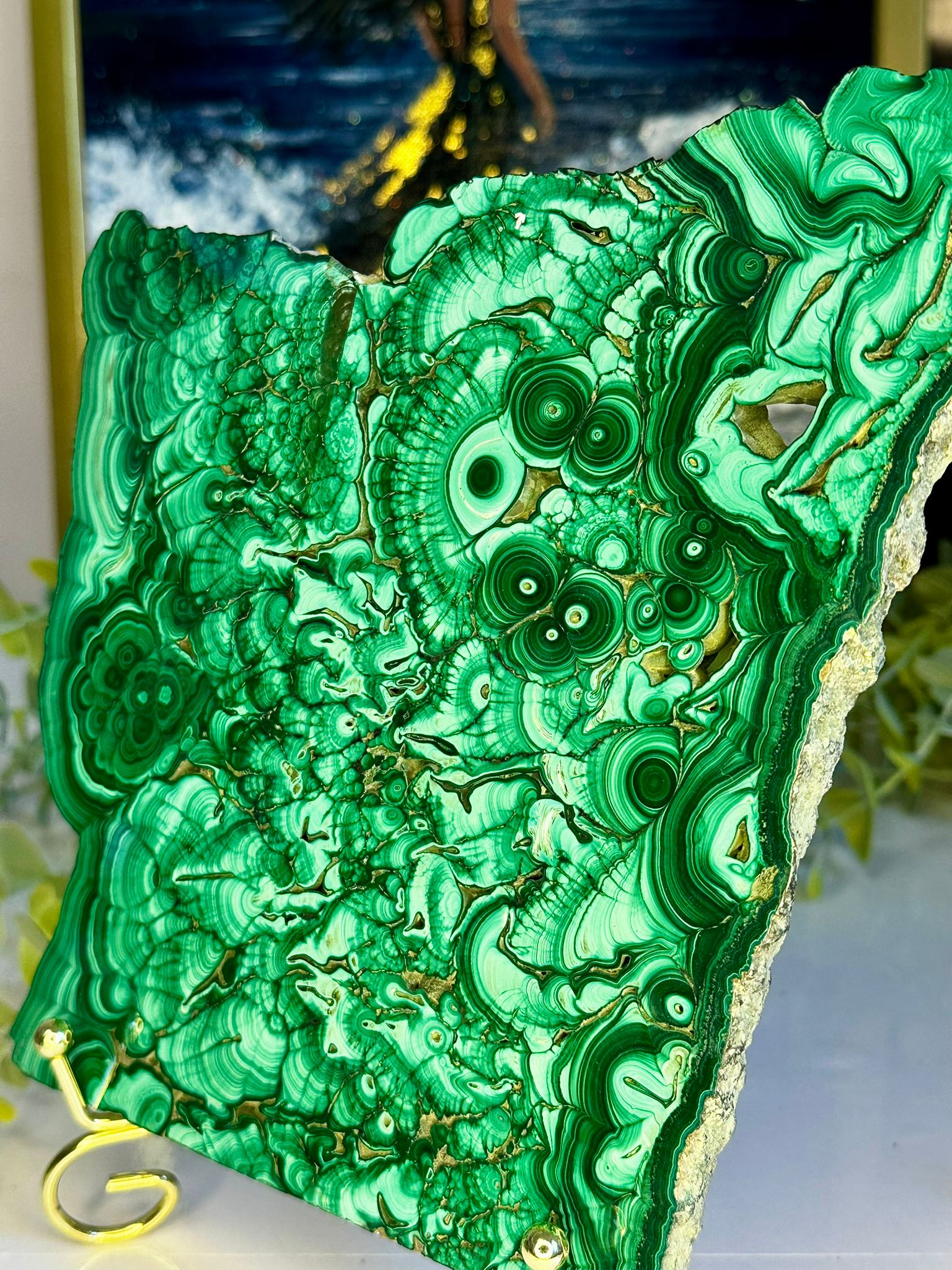 XL High Grade Polished Malachite Display Piece