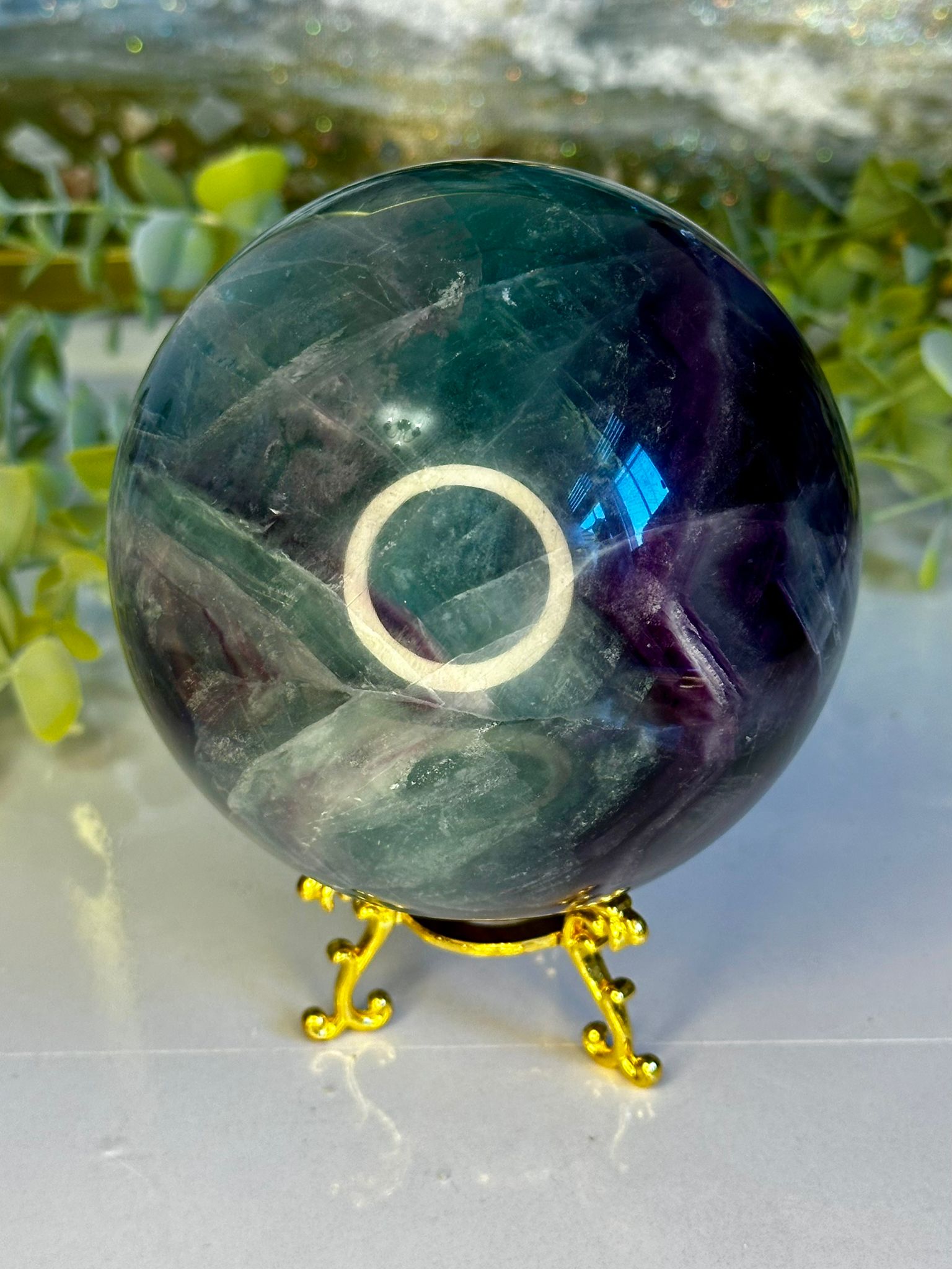 XL Rainbow Fluorite Sphere