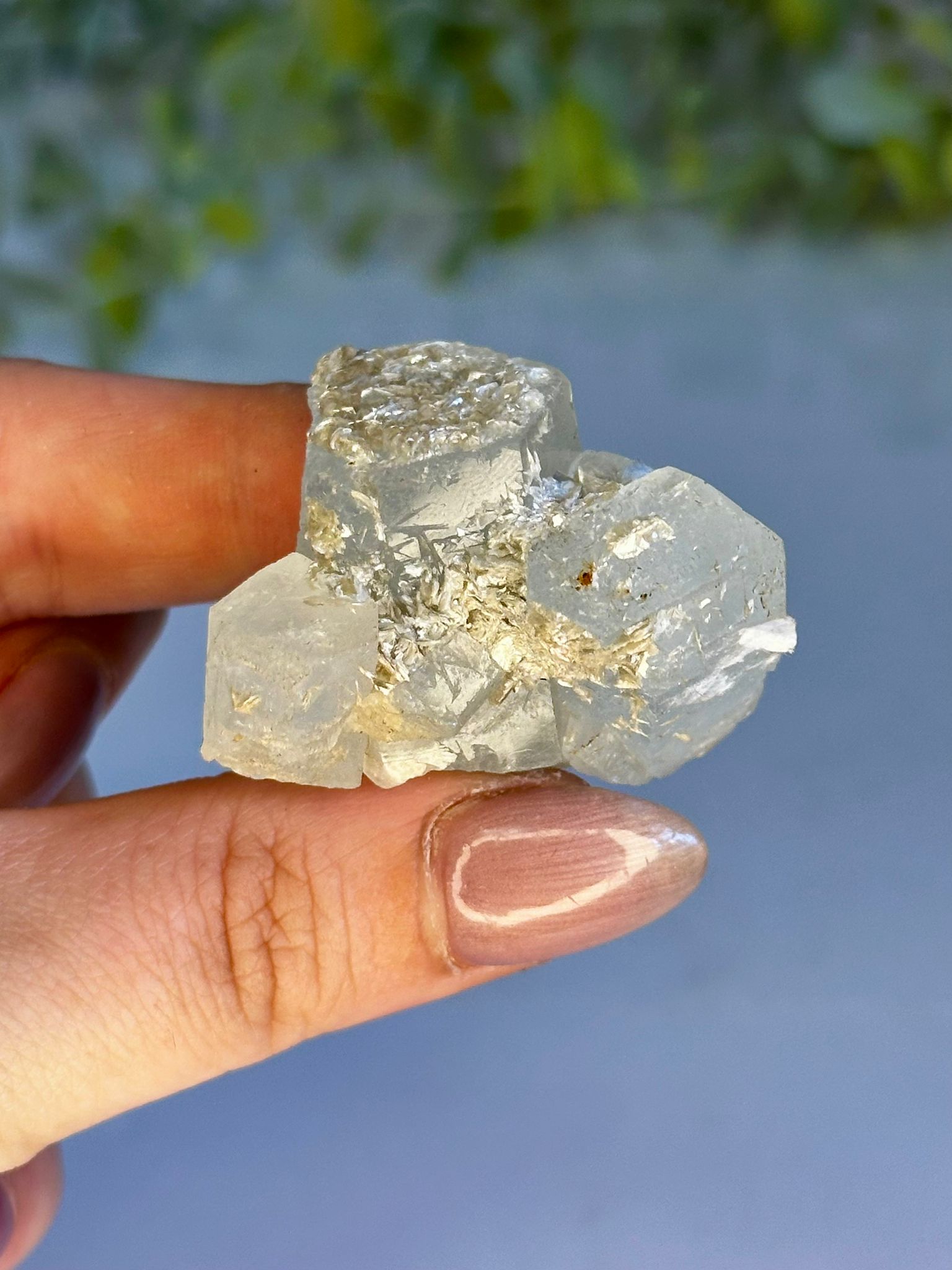 Aquamarine with Golden Mica Cluster
