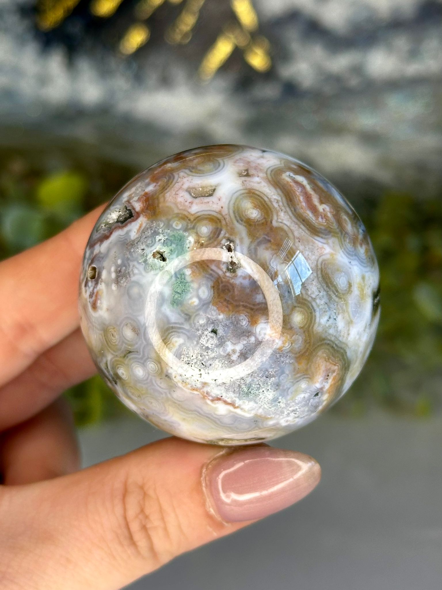 Druzy Eighth Vein Ocean Jasper Sphere