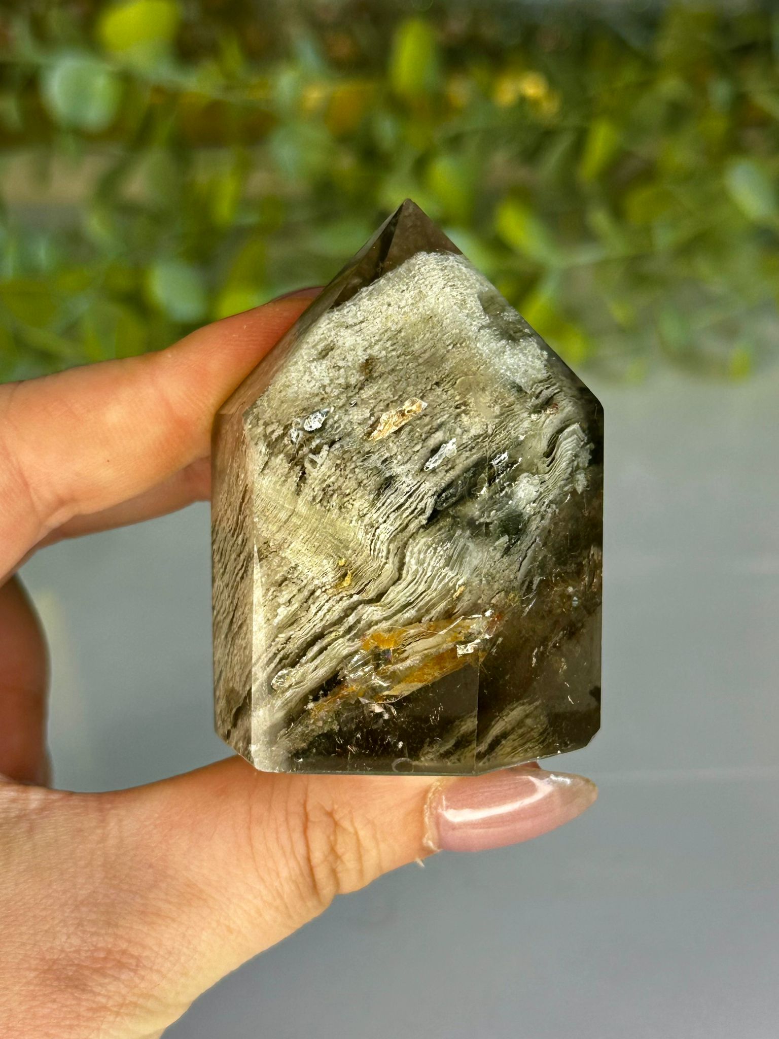White Garden Smokey Quartz Tower