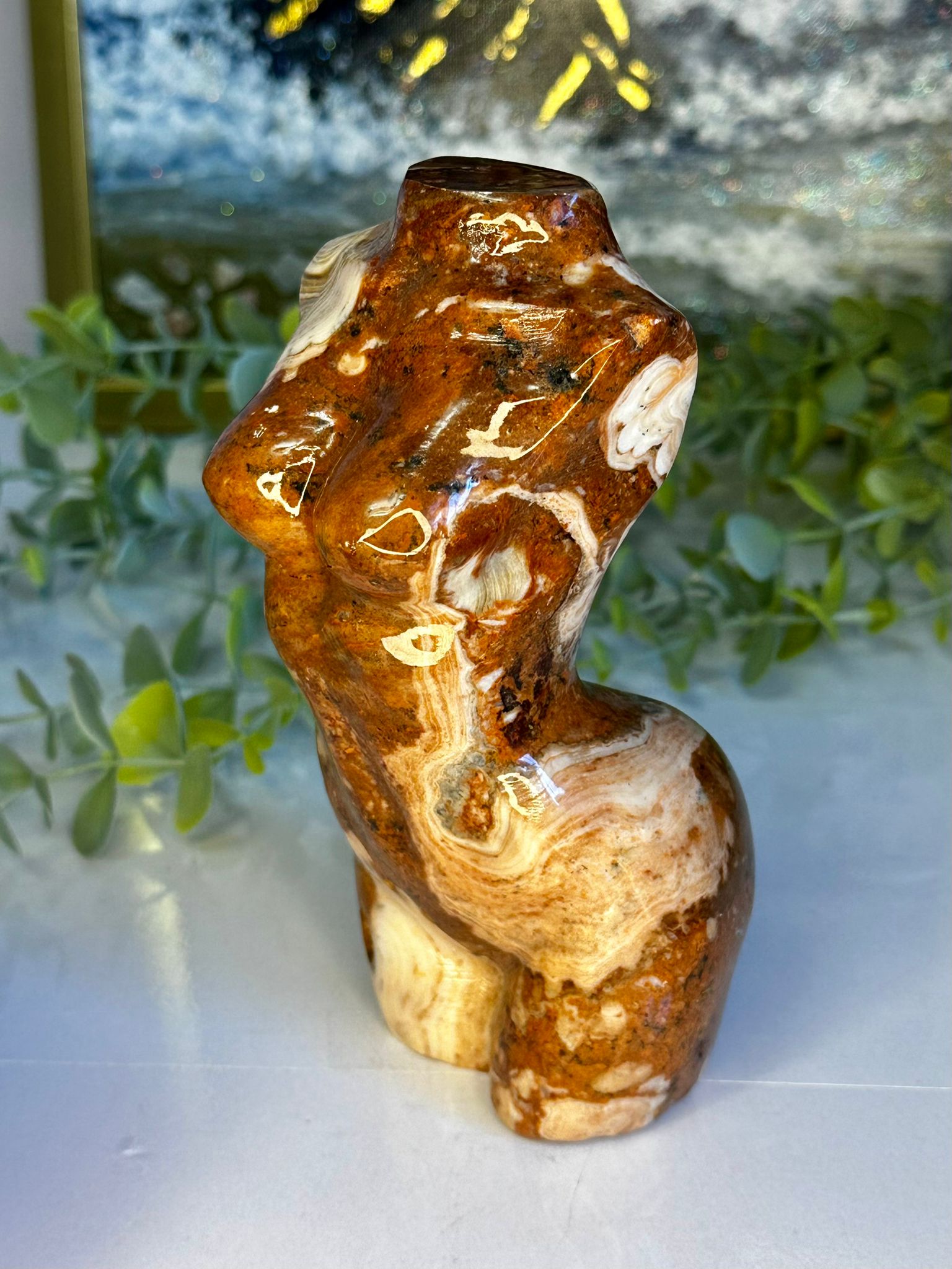XL Chocolate Calcite Goddess Carving