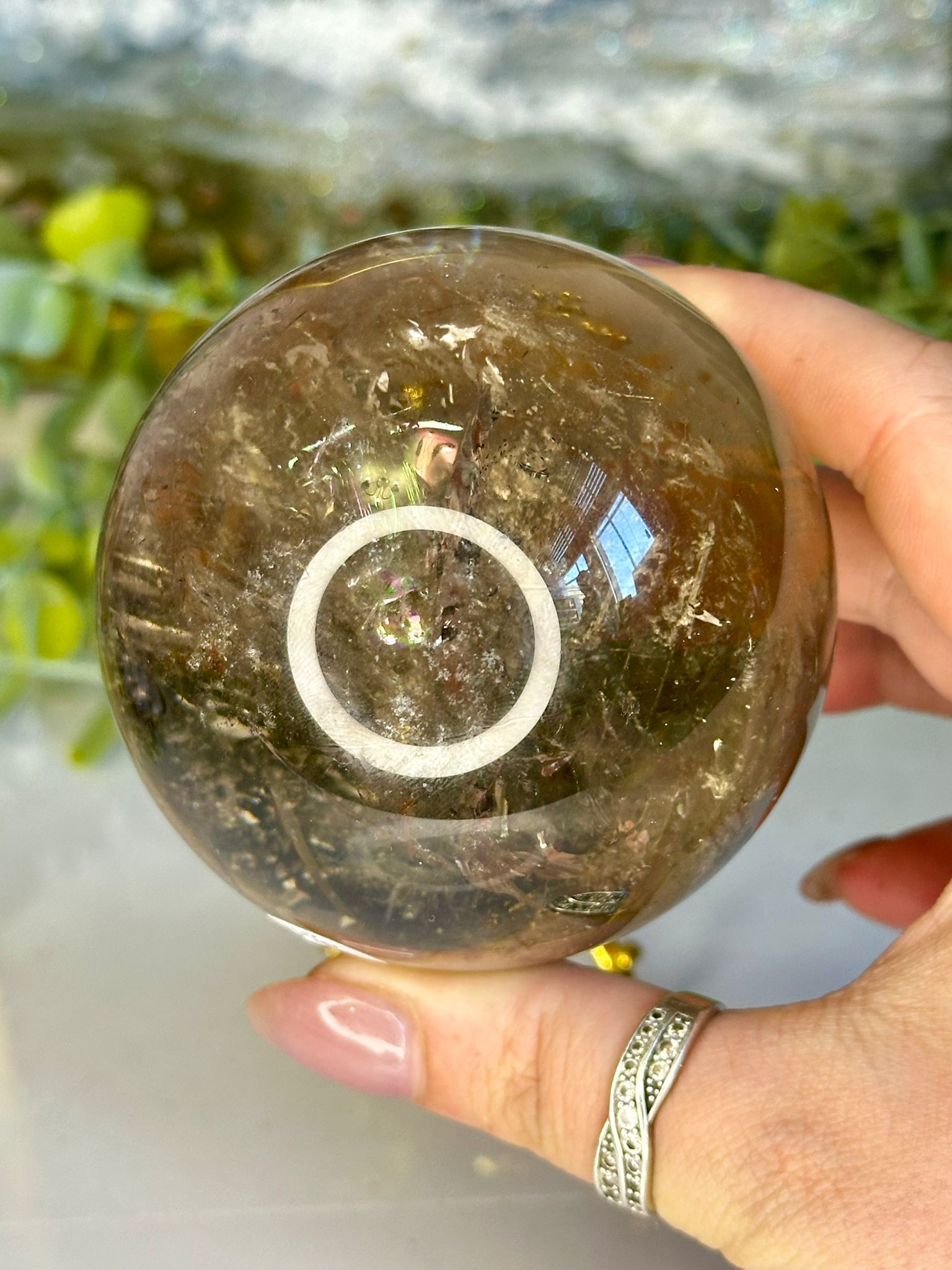 Large Rainbow Smokey Quartz Sphere