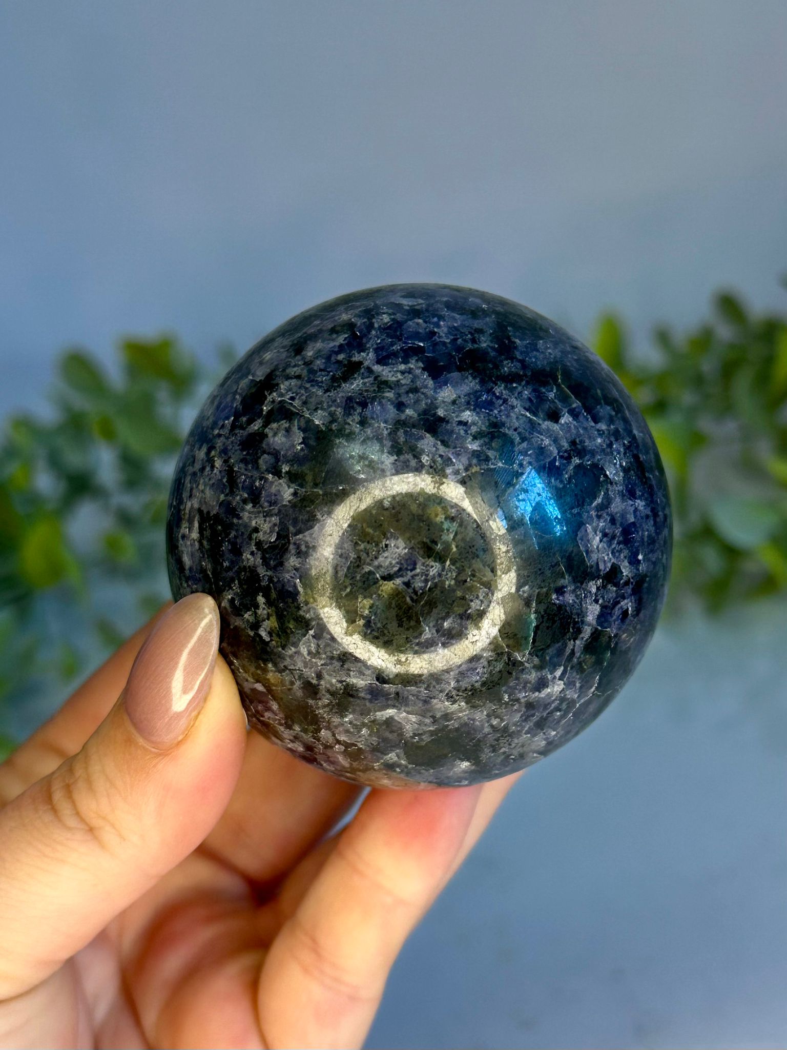 Iolite, Blue Apatite & Golden Mica Sphere