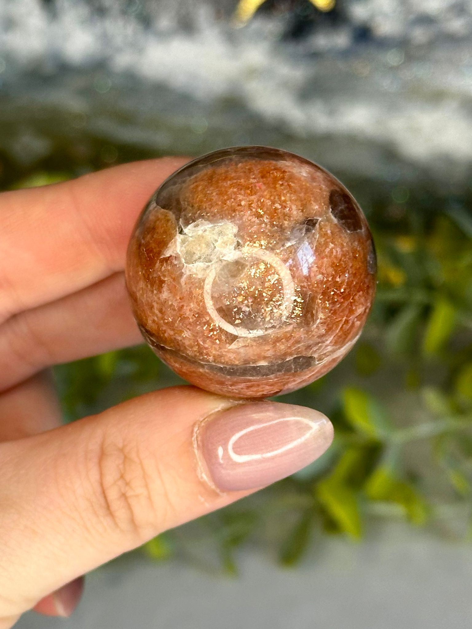 Sunstone, Moonstone & Smokey Quartz Sphere