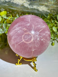 Large 1kg Madagascar Rose Quartz Sphere with Double Star Flash