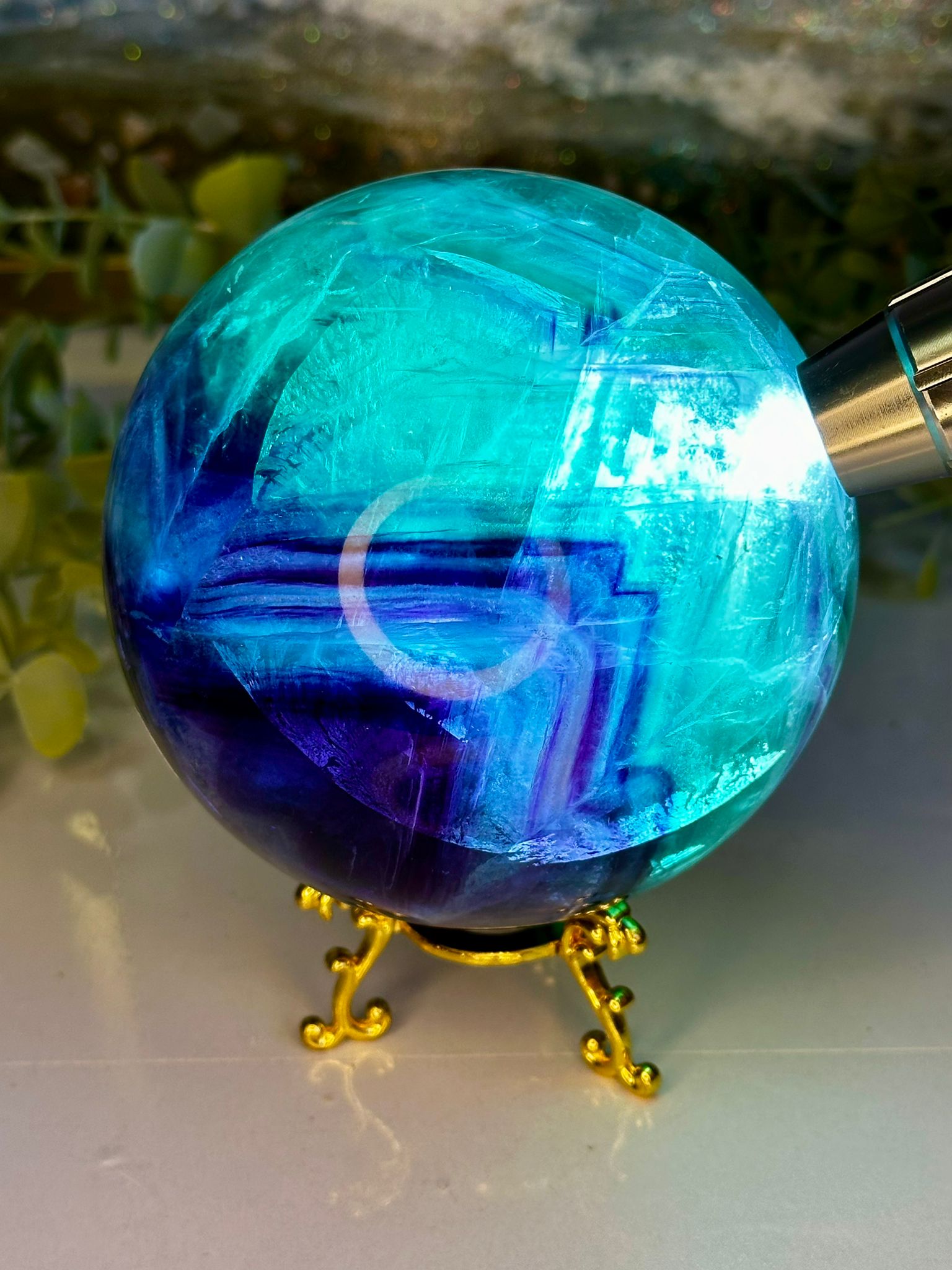 XL Rainbow Fluorite Sphere