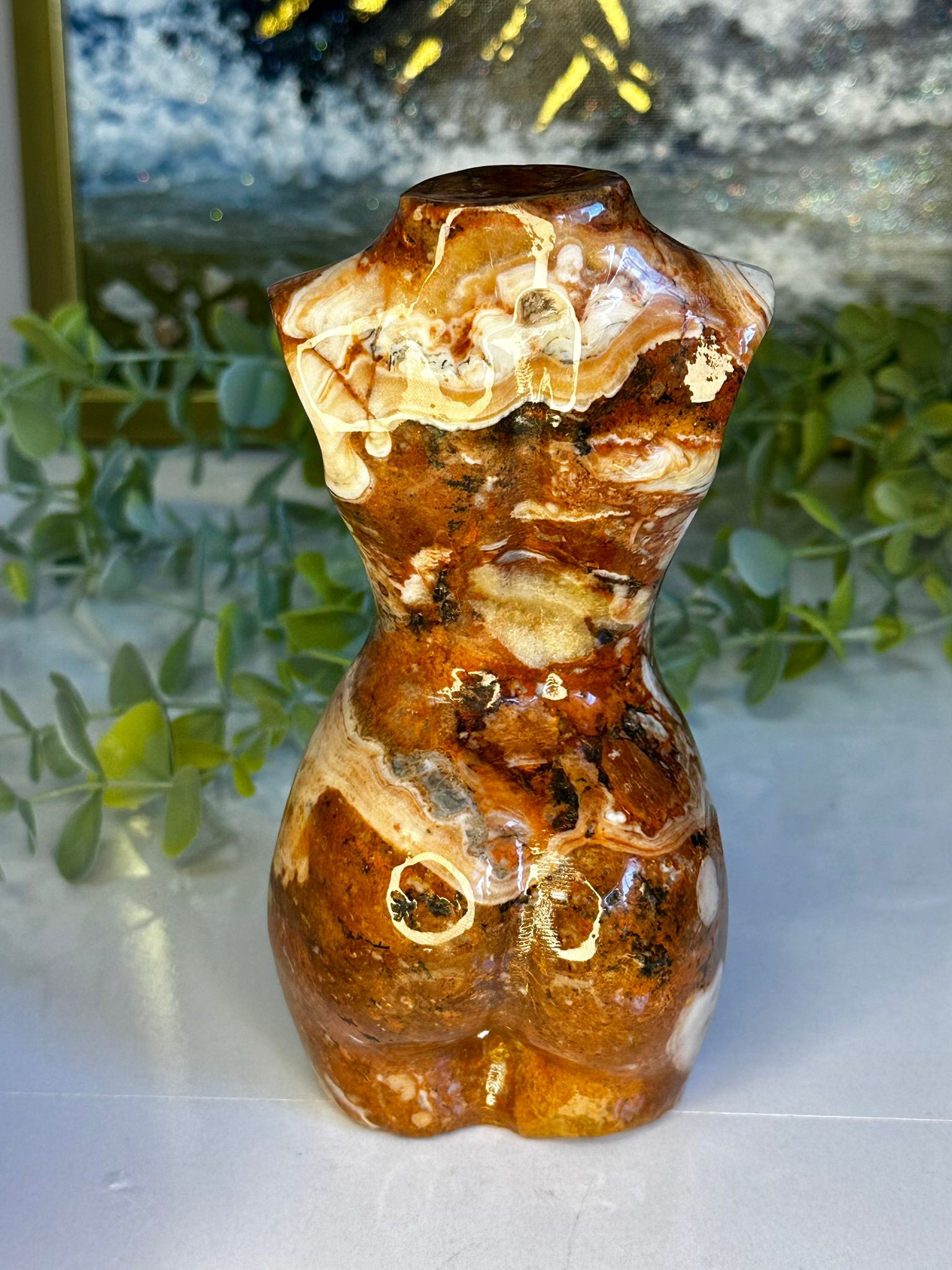 XL Chocolate Calcite Goddess Carving