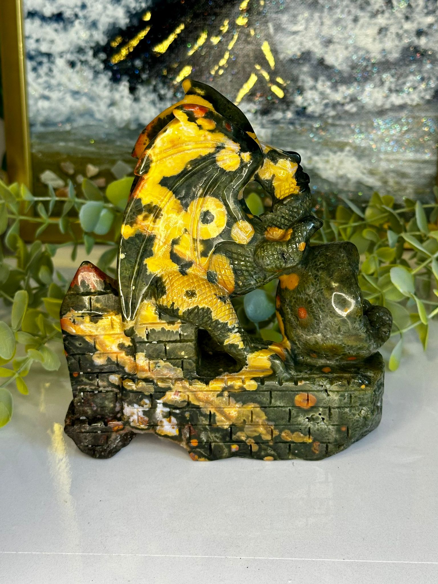 Collectors Grade Eighth Vein Druzy Dragon Carving