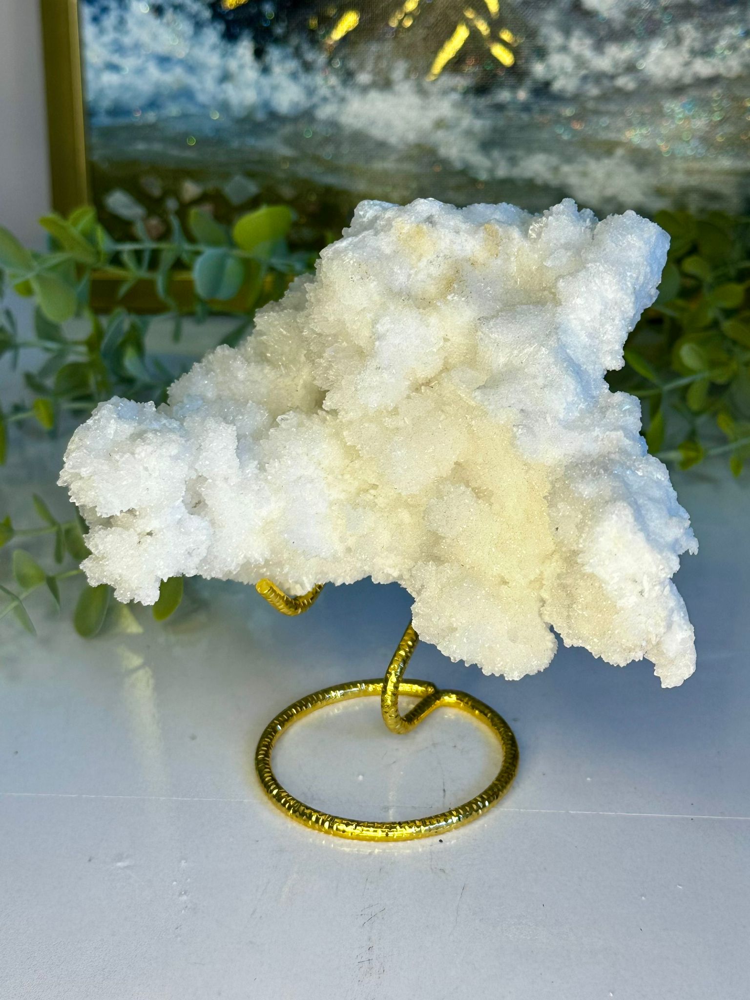 Sparkling Large White Aragonite Specimen