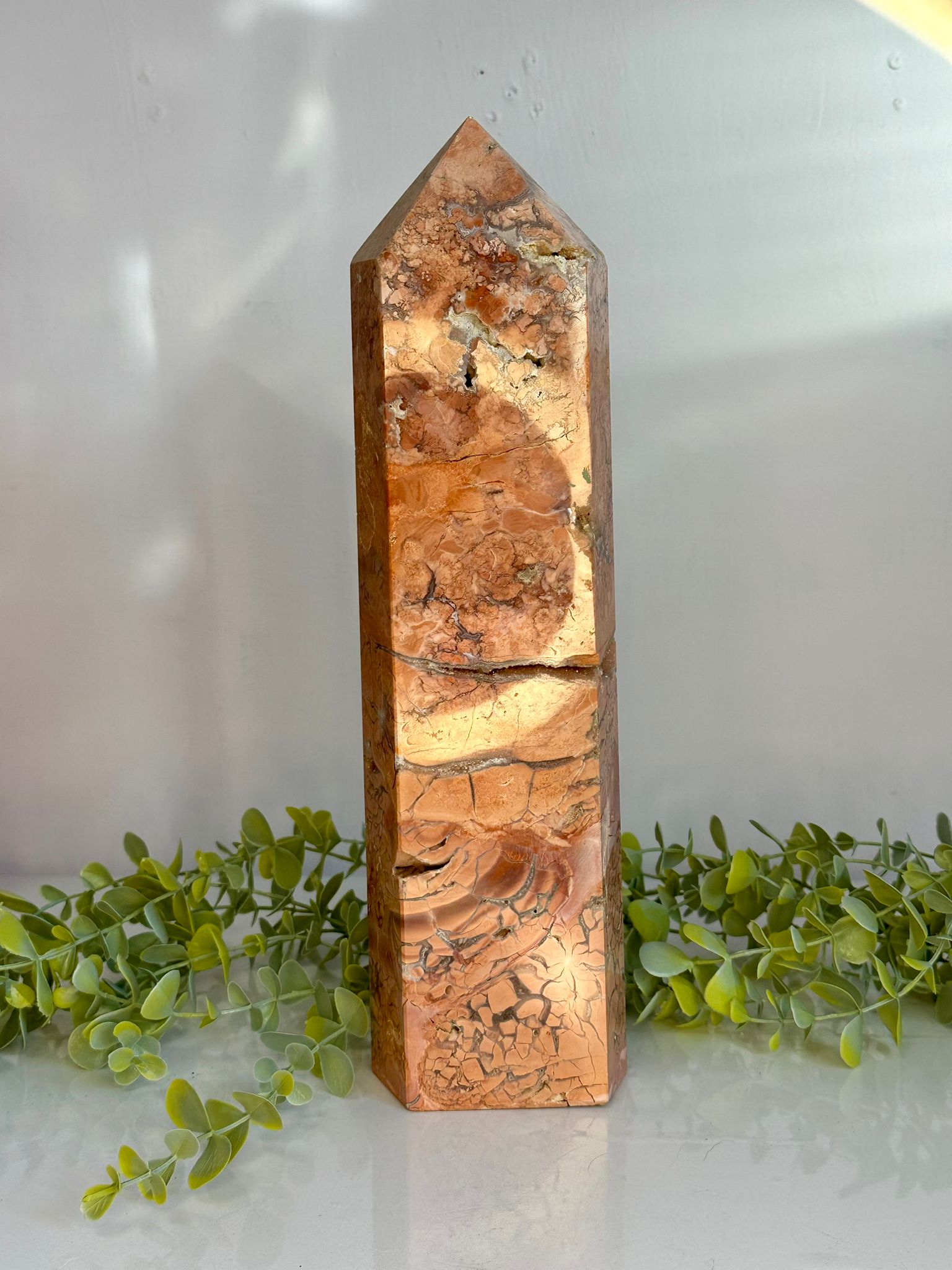 XL Pink Cotton Candy Agate Druzy Tower
