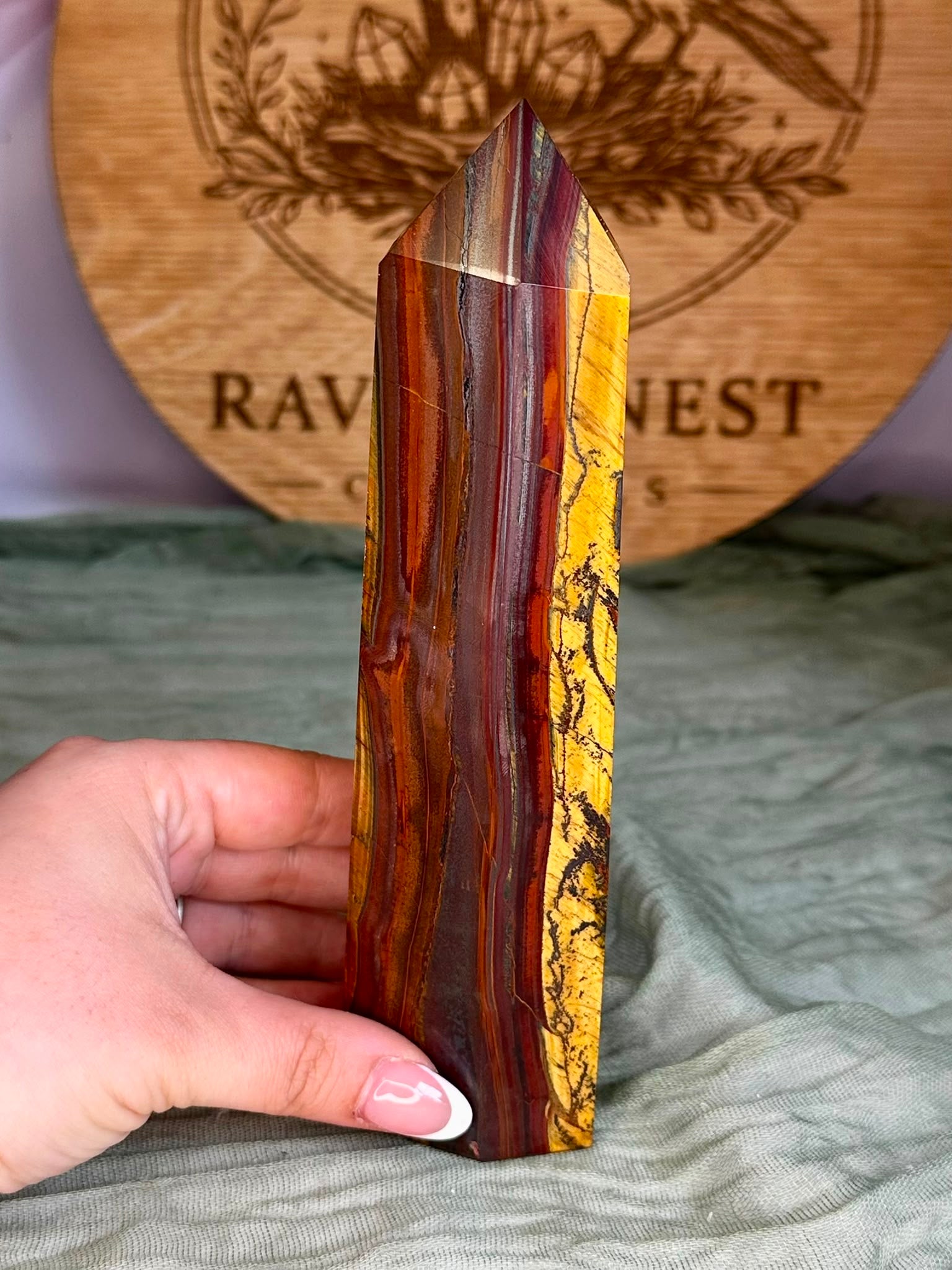 Large Iron Tiger’s Eye Tower