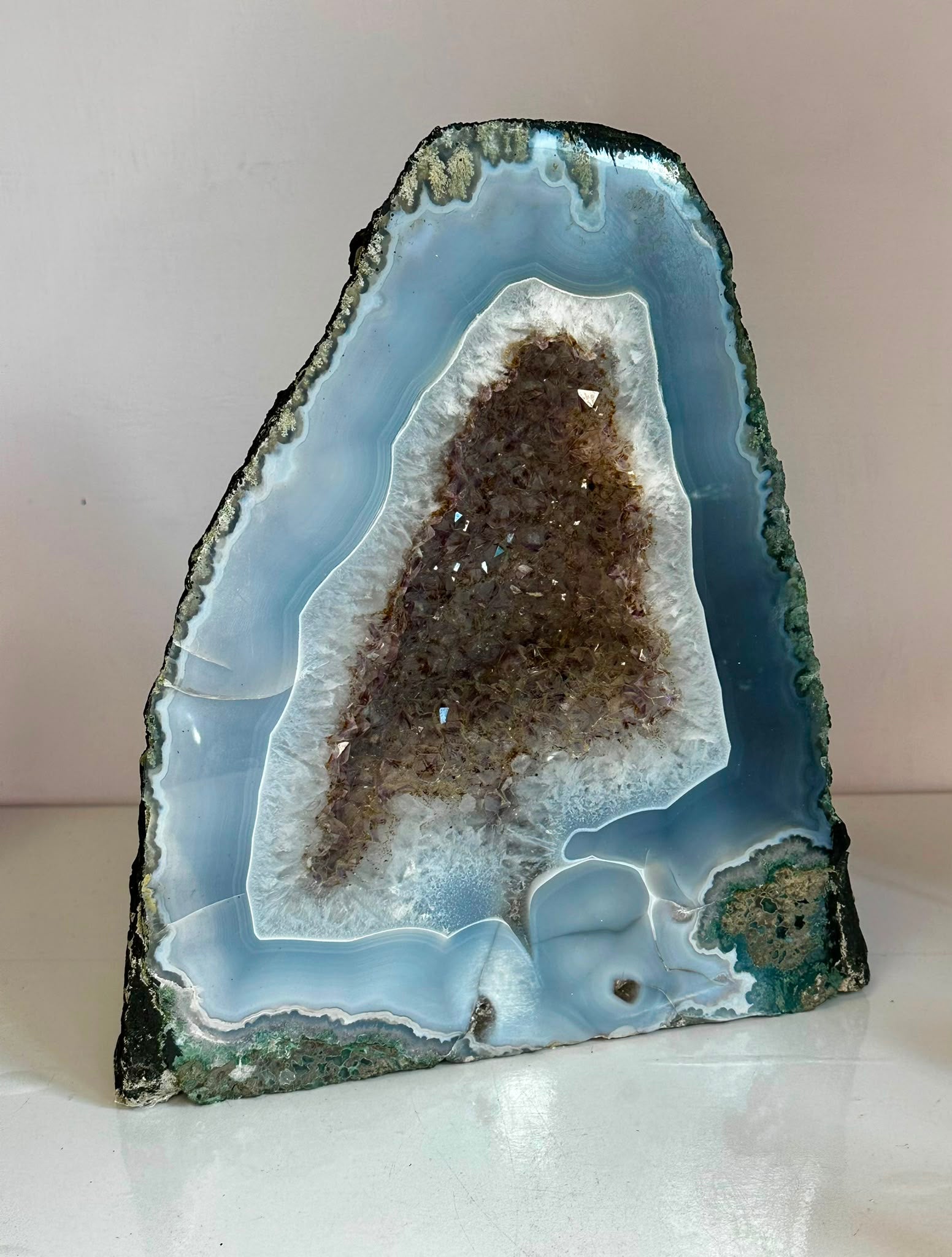 XL Blue Agate & Amethyst Cave
