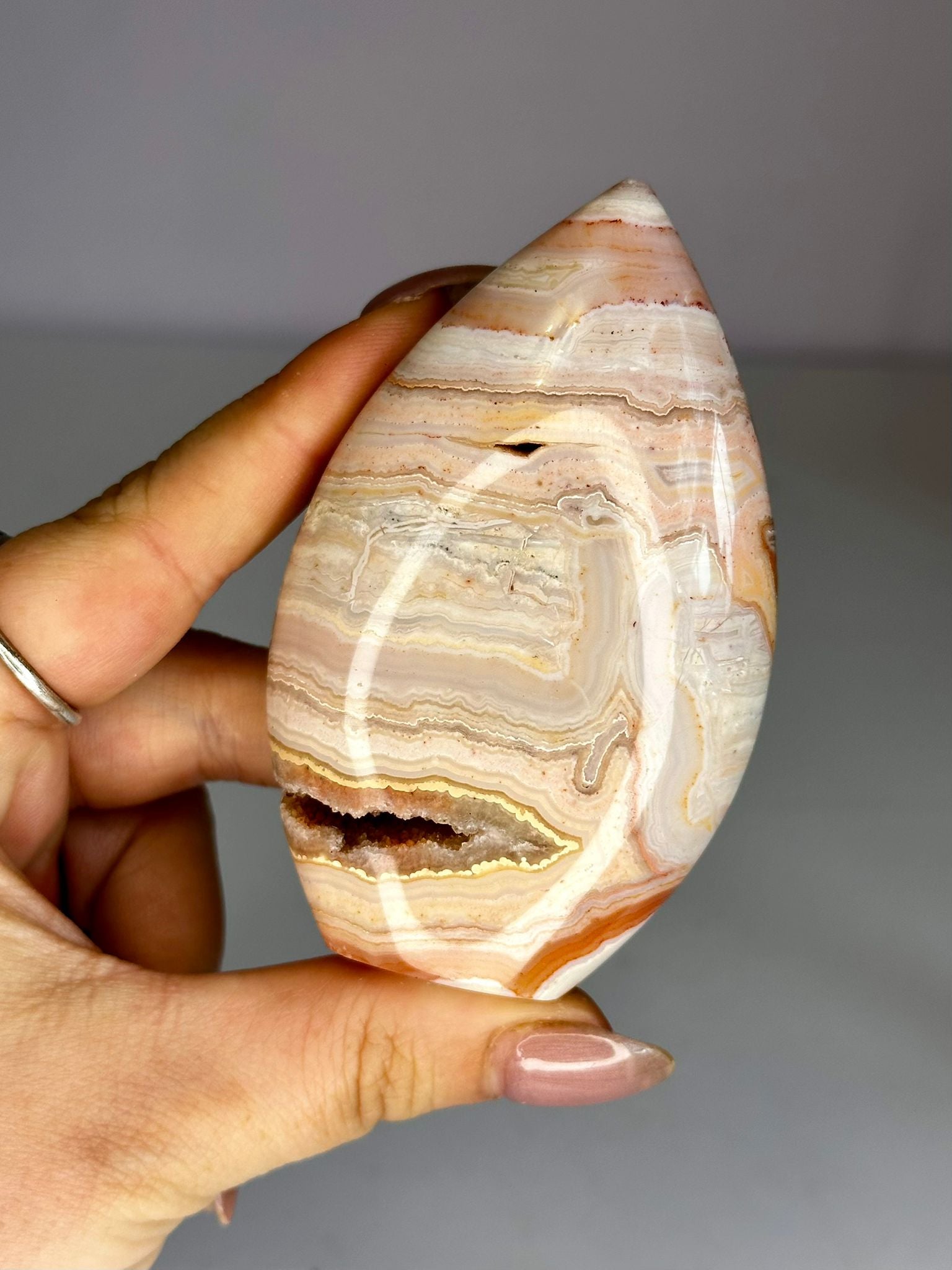 Pink Crazy Lace Agate Teardrop