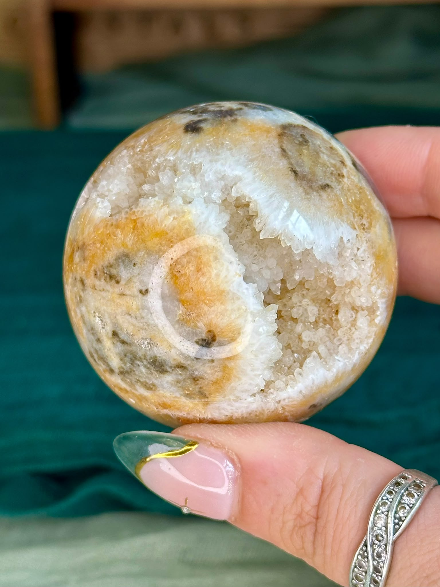 Yellow Crazy Lace Druzy Agate Sphere #2