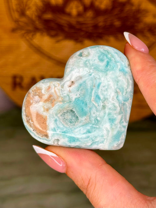 Blue Aragonite Heart