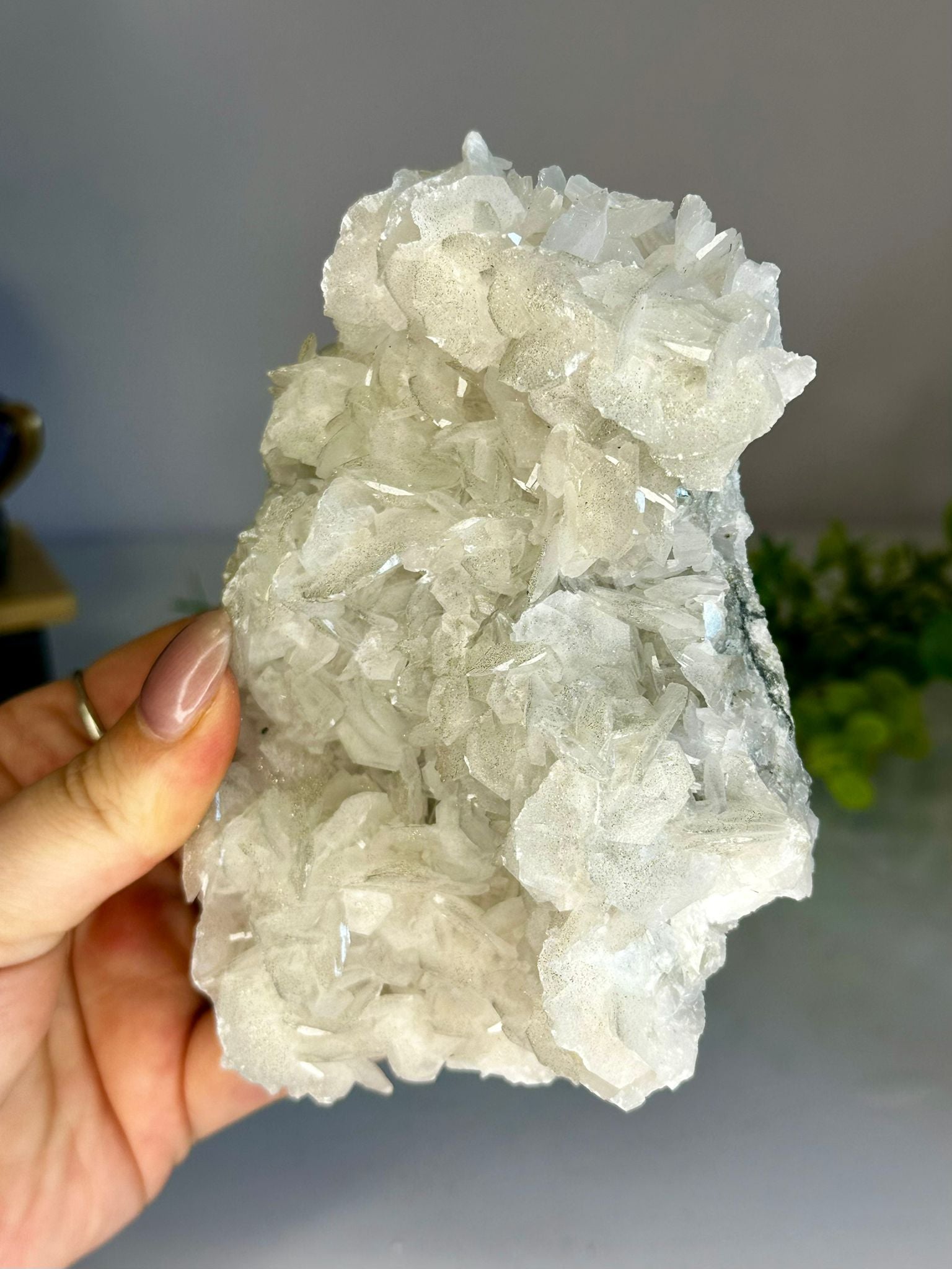 Large Angel Kisses Calcite Cluster with Pyrite Glitter