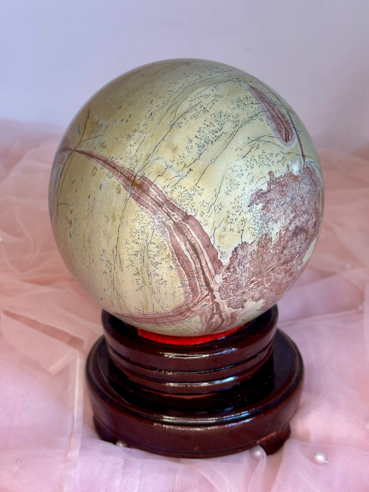 XL Pink Picture Jasper Sphere
