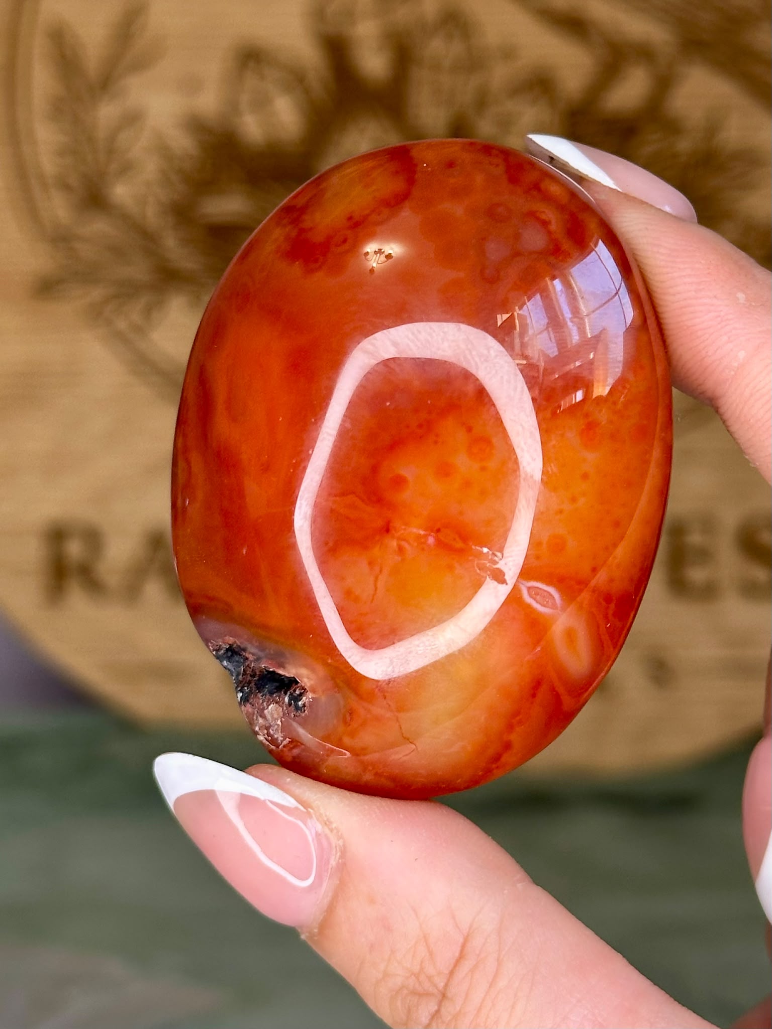 Druzy Carnelian Palm Stone