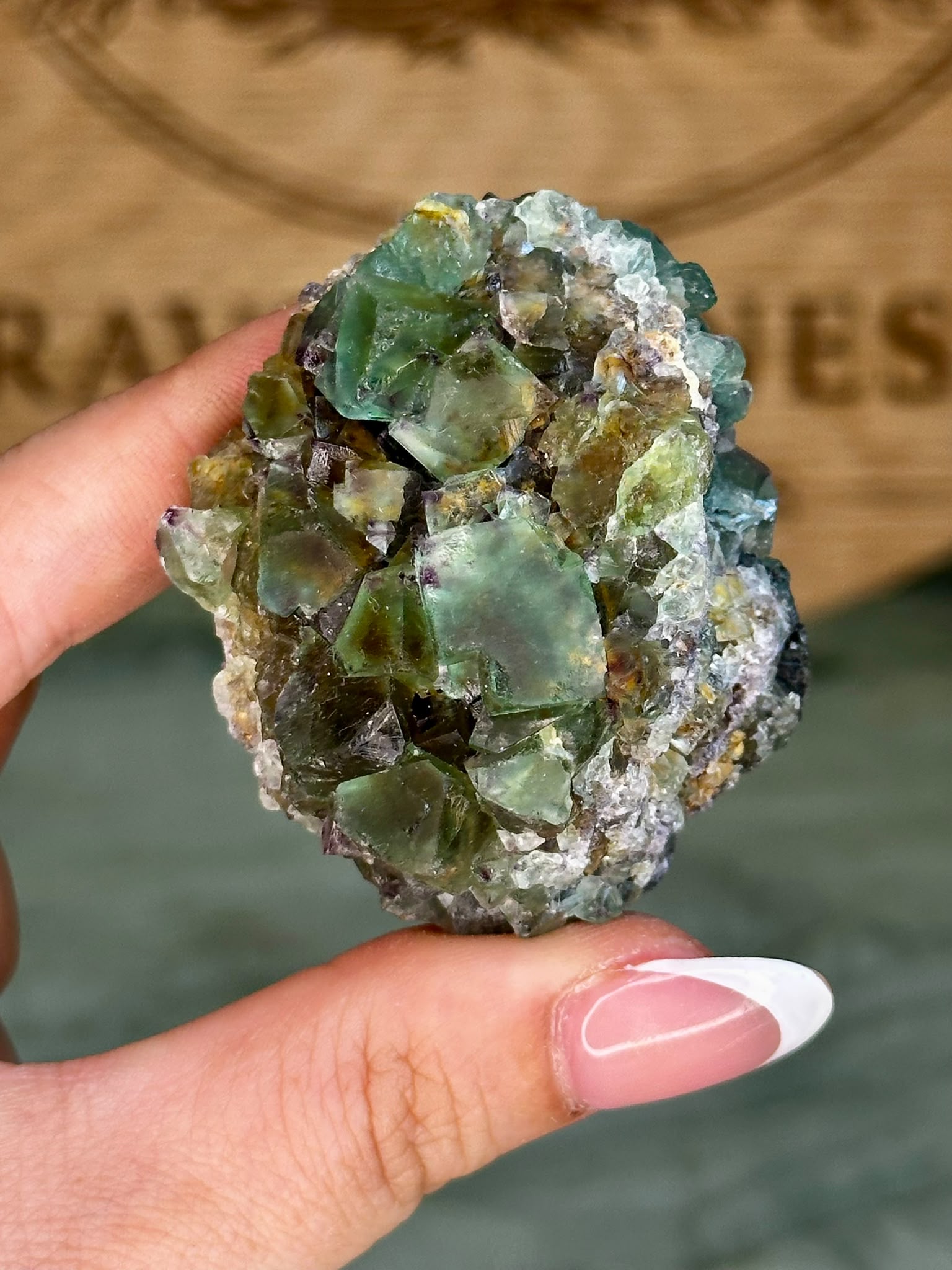 Lemon Lime Cubic Fluorite Specimen - Okorusu Namibia