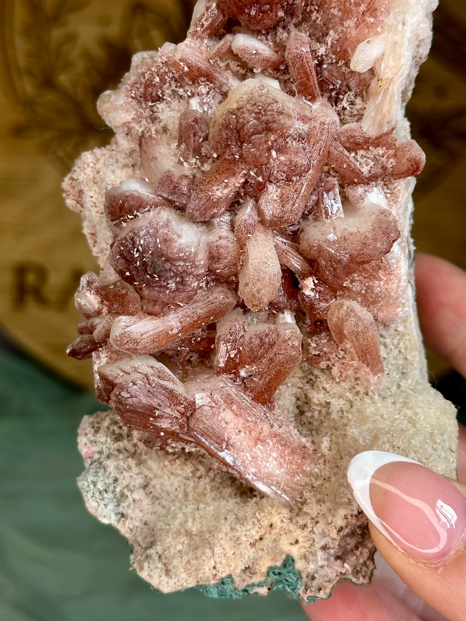 Hematite-Stained Stilbite Specimen