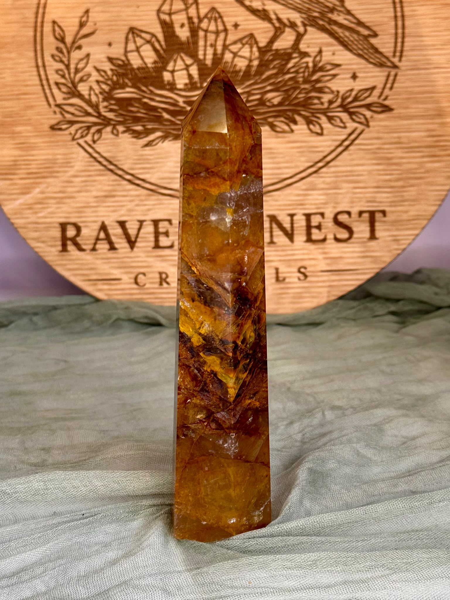 Large Golden Healer Quartz Tower