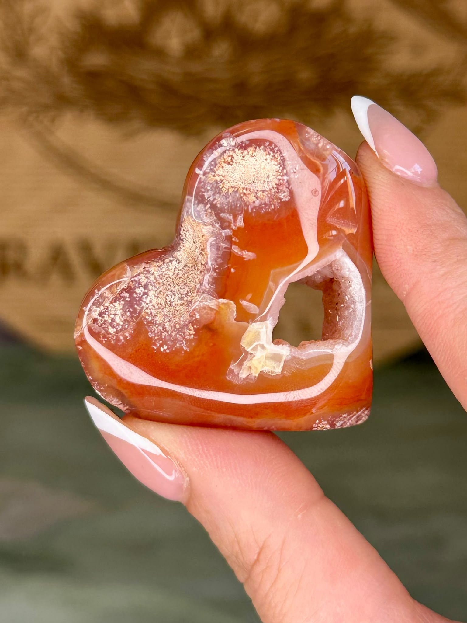 Druzy Carnelian Heart