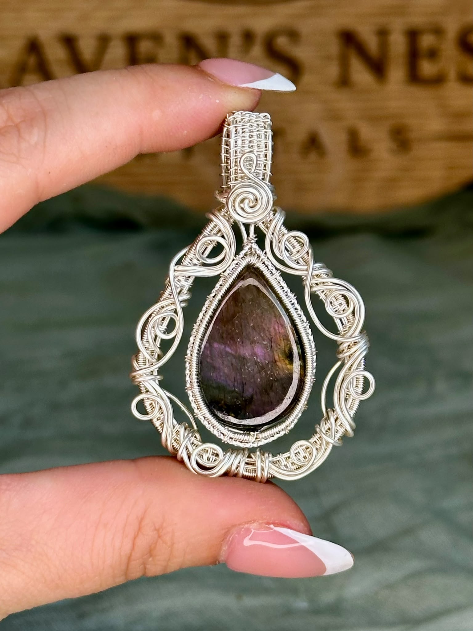 Large Wire Wrapped Labradorite Pendants - Choose Your Own