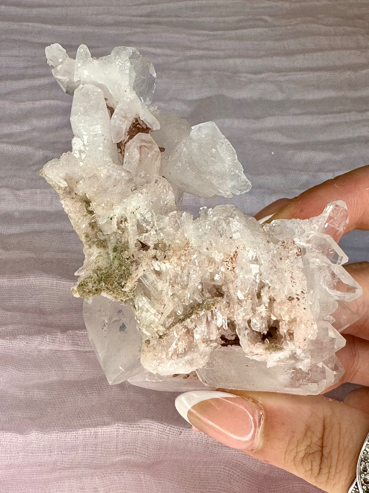 Pink Lemurian Quartz Cluster - Rare Hand Mined Colombian Collector Specimen