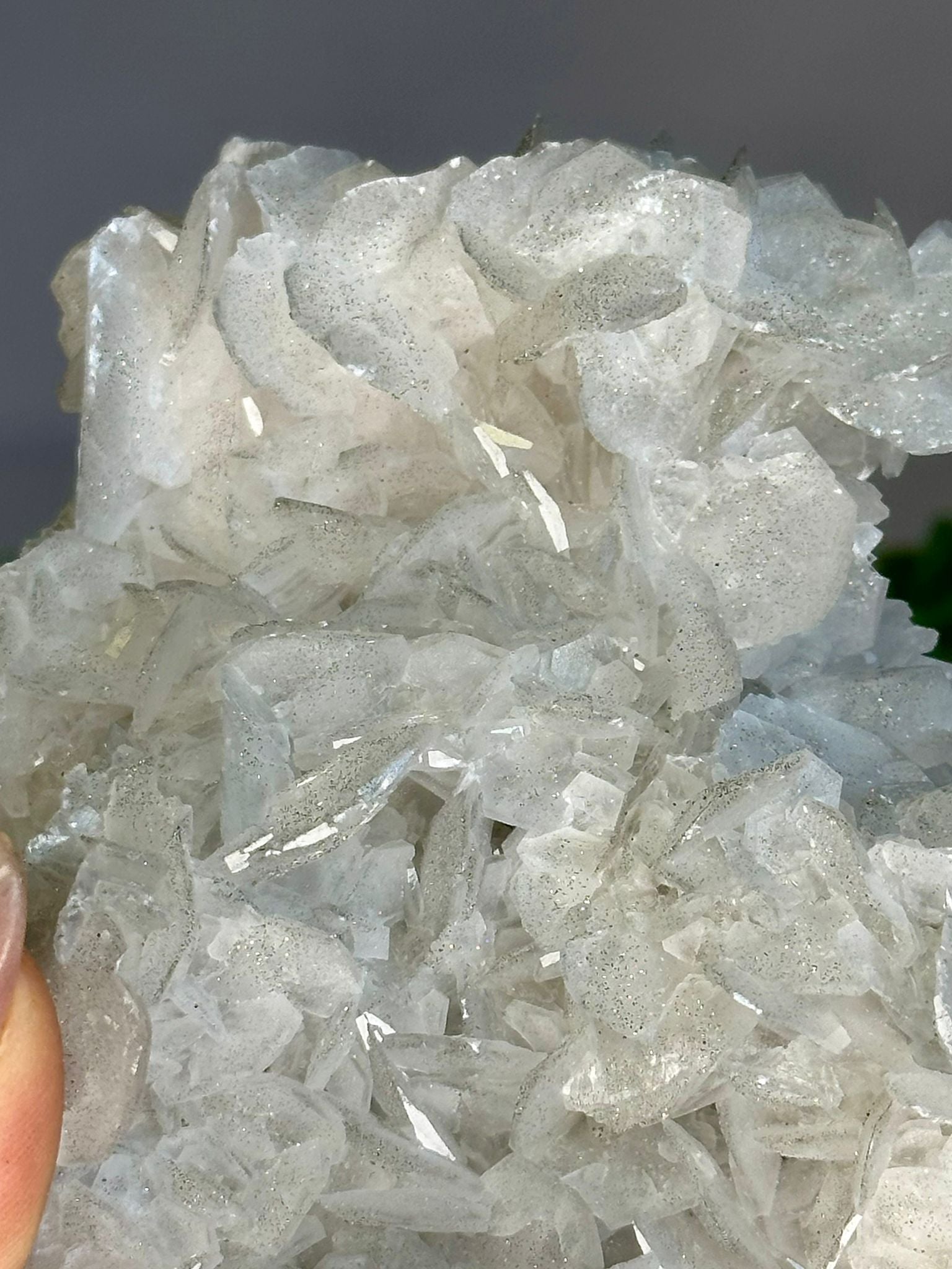 Large Angel Kisses Calcite Cluster with Pyrite Glitter