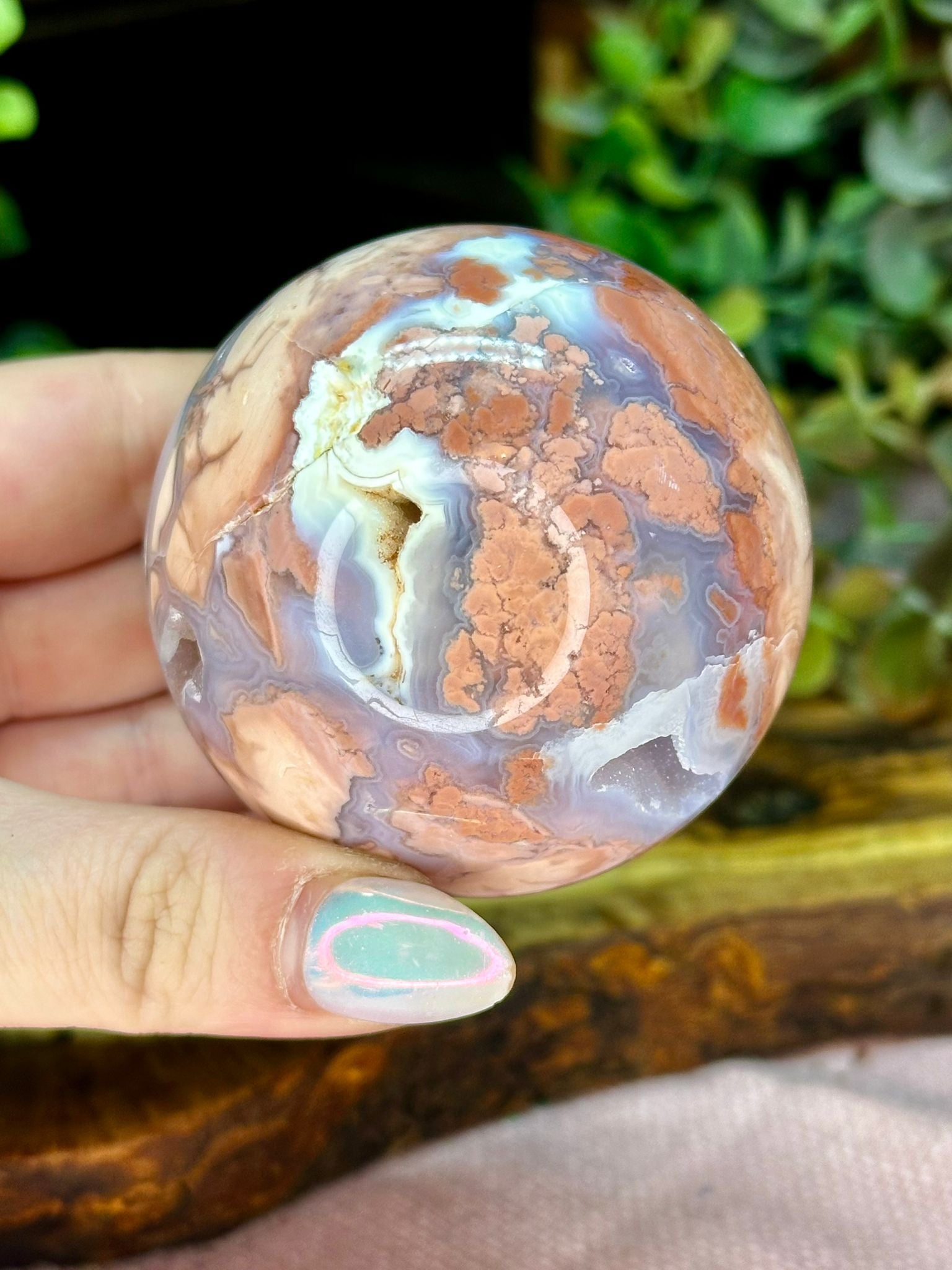 Druzy Pink Agate Sphere