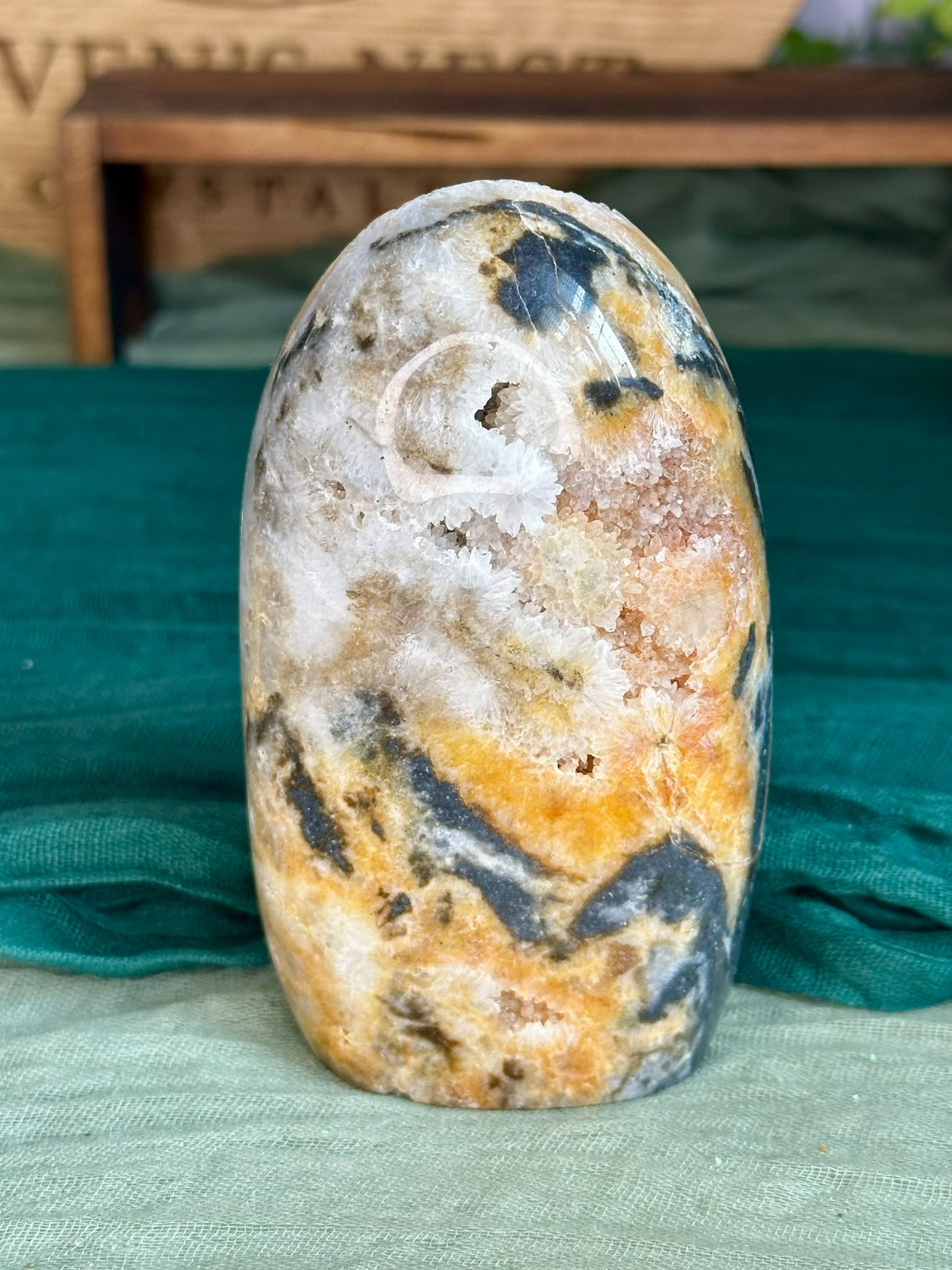 Large Yellow Crazy Lace Druzy Freeform