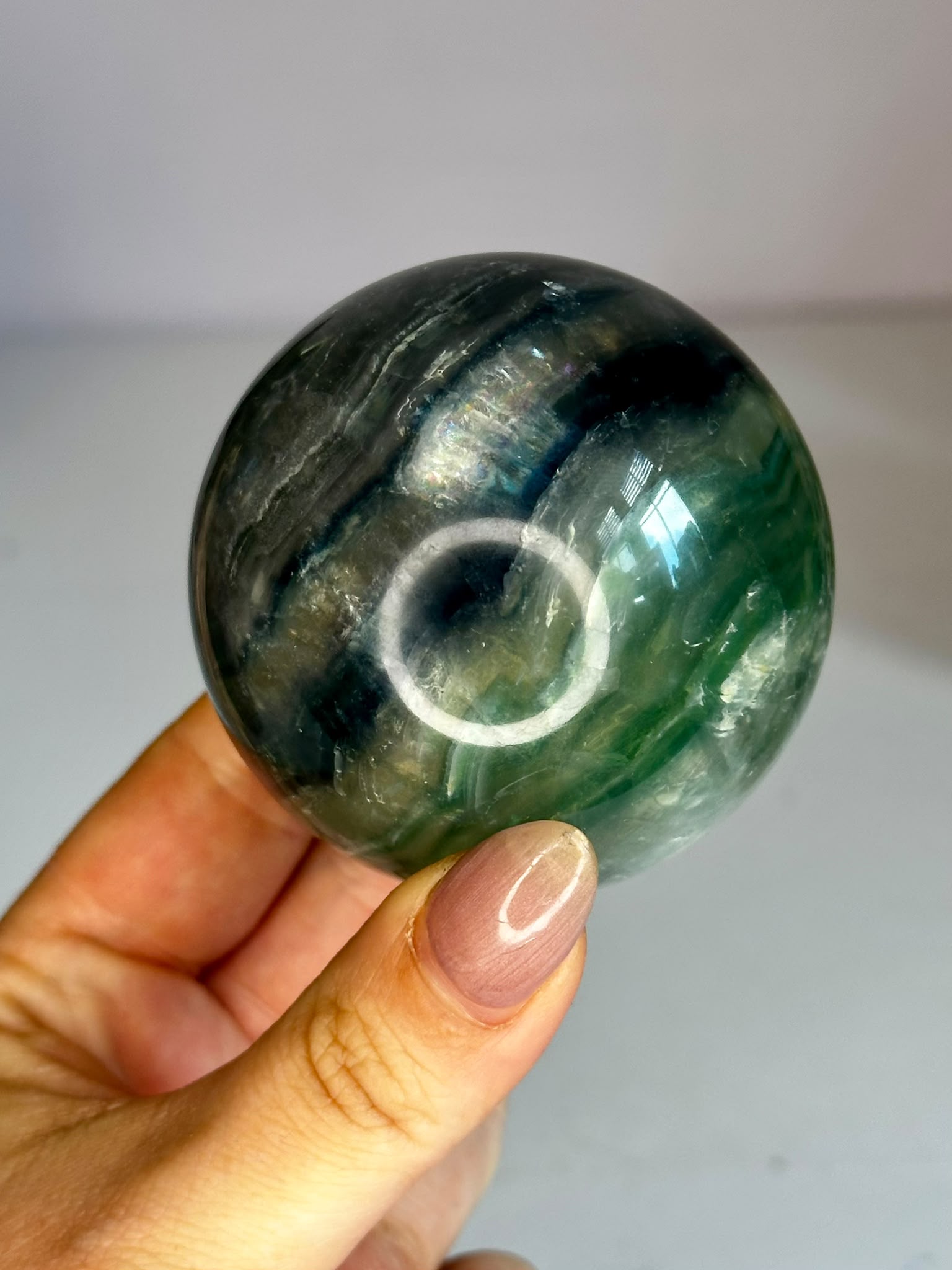 Blue Banded Fluorite Sphere