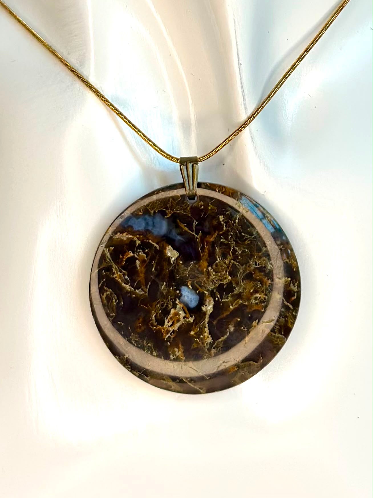 Indonesian Amber Moss Agate Pendants- Choose Your Own