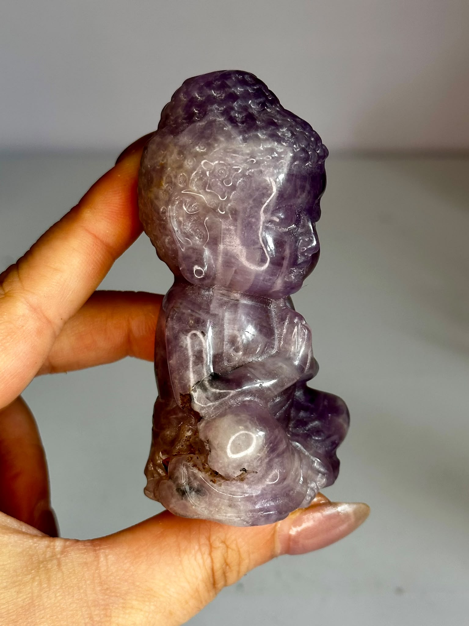 Amethyst Buddha Carving