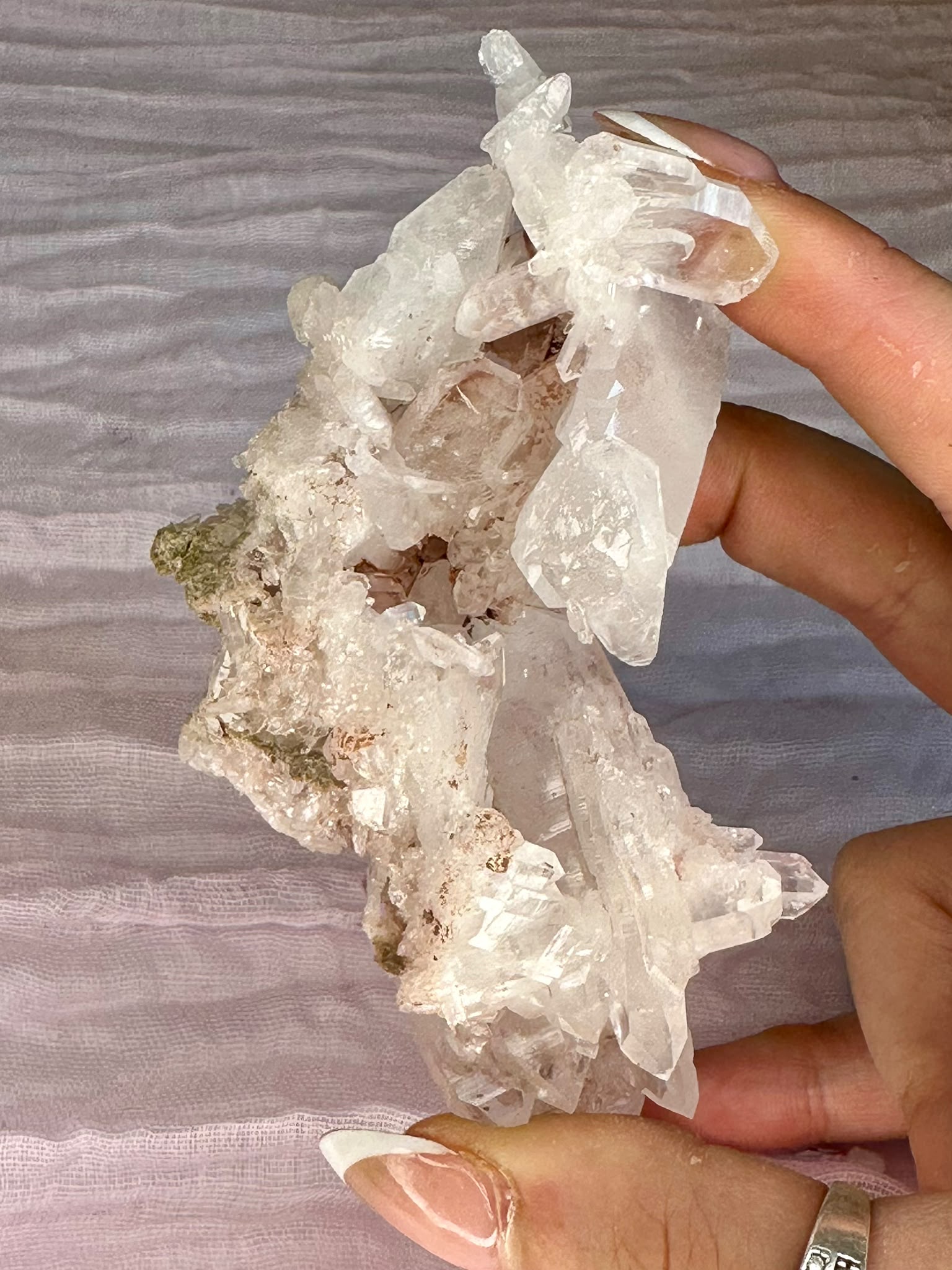 Pink Lemurian Quartz Cluster - Rare Hand Mined Colombian Collector Specimen