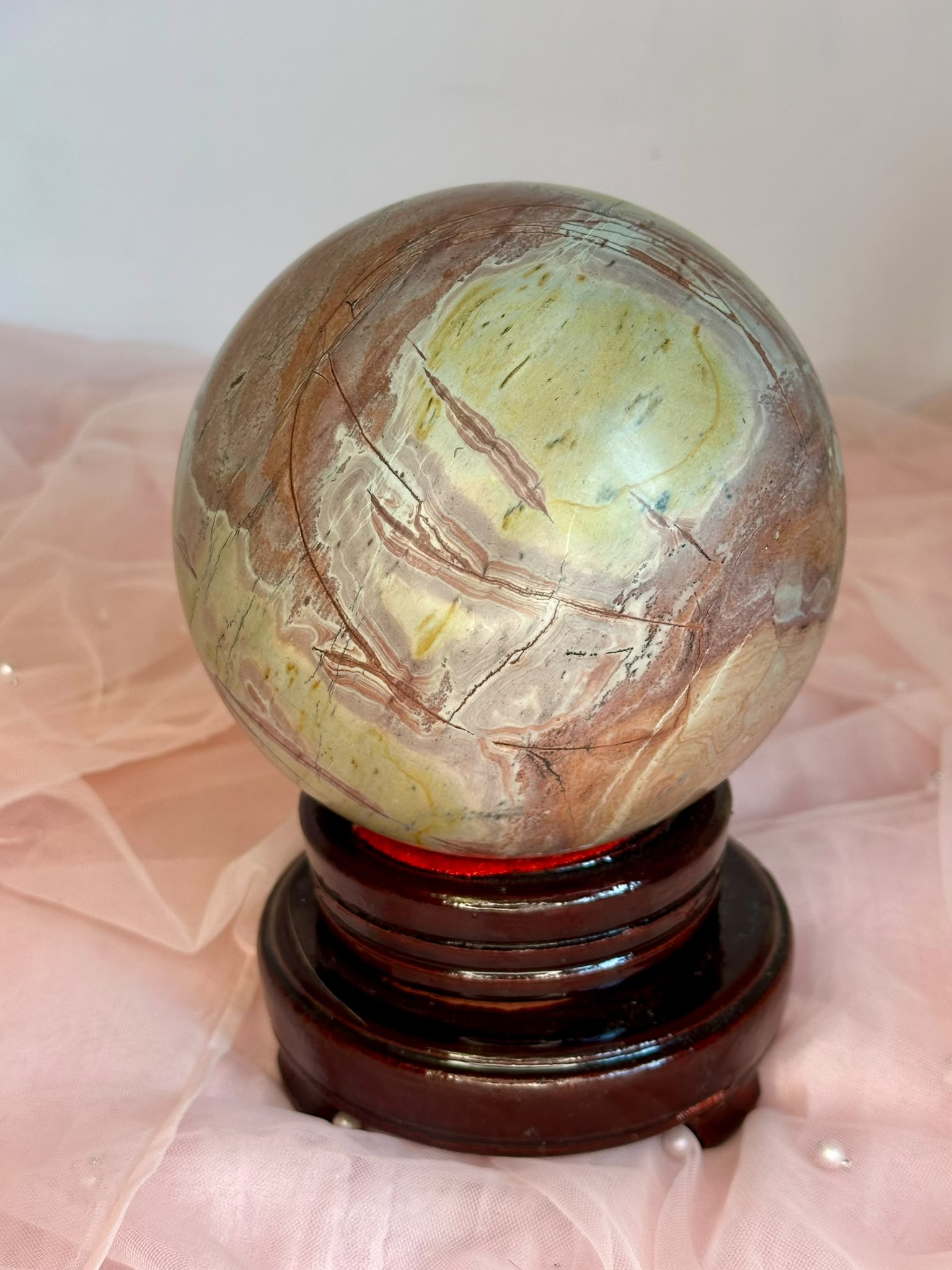 XL Pink Picture Jasper Sphere