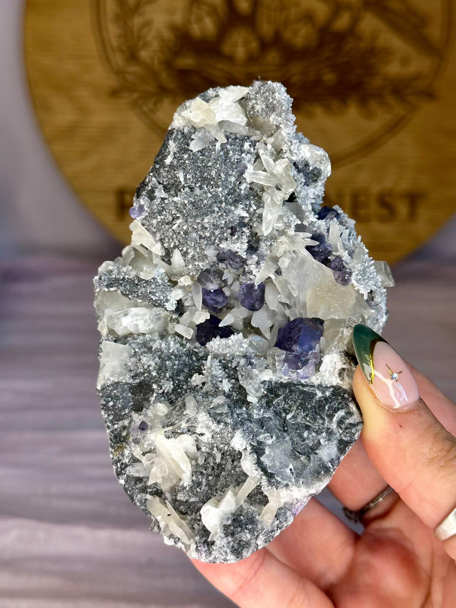 Tanzanite Fluorite with Calcite