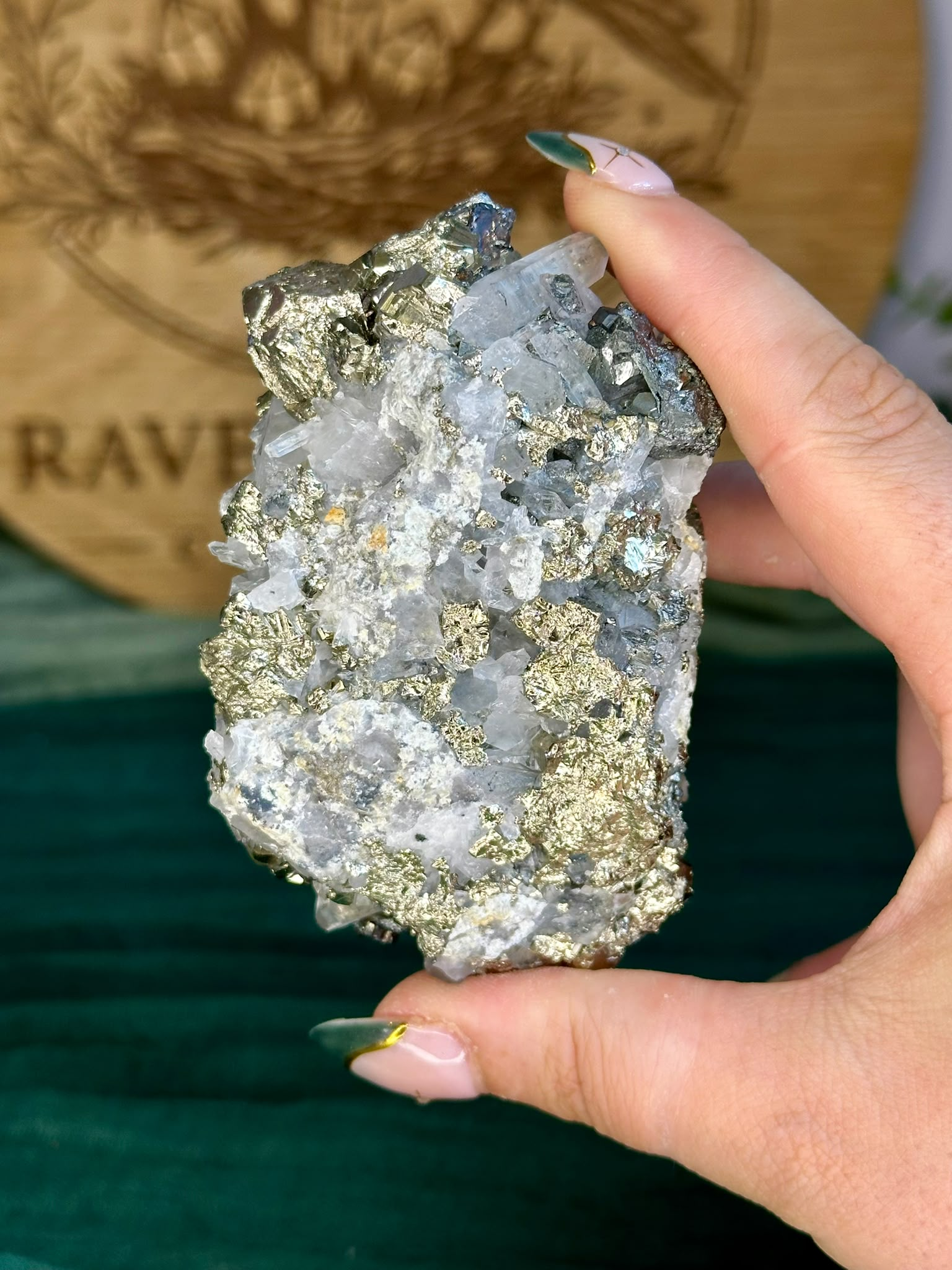 Large Peruvian Pyrite Cluster with Galena & Quartz
