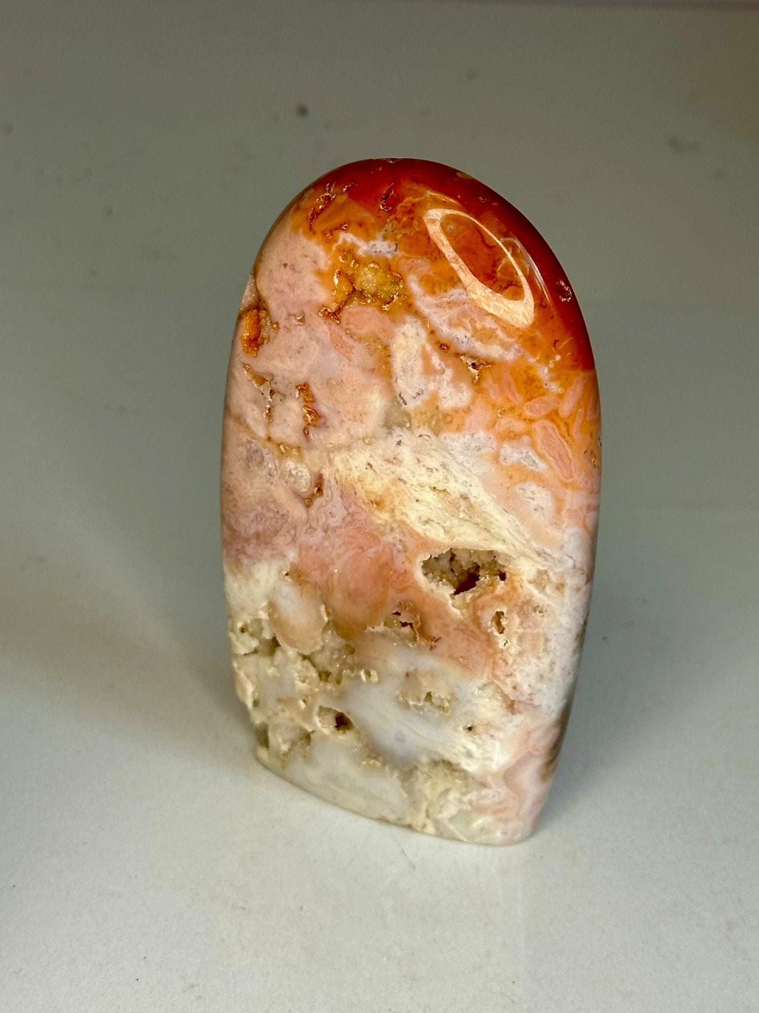 Pink Carnelian Freeform with Natural Druzy Pockets