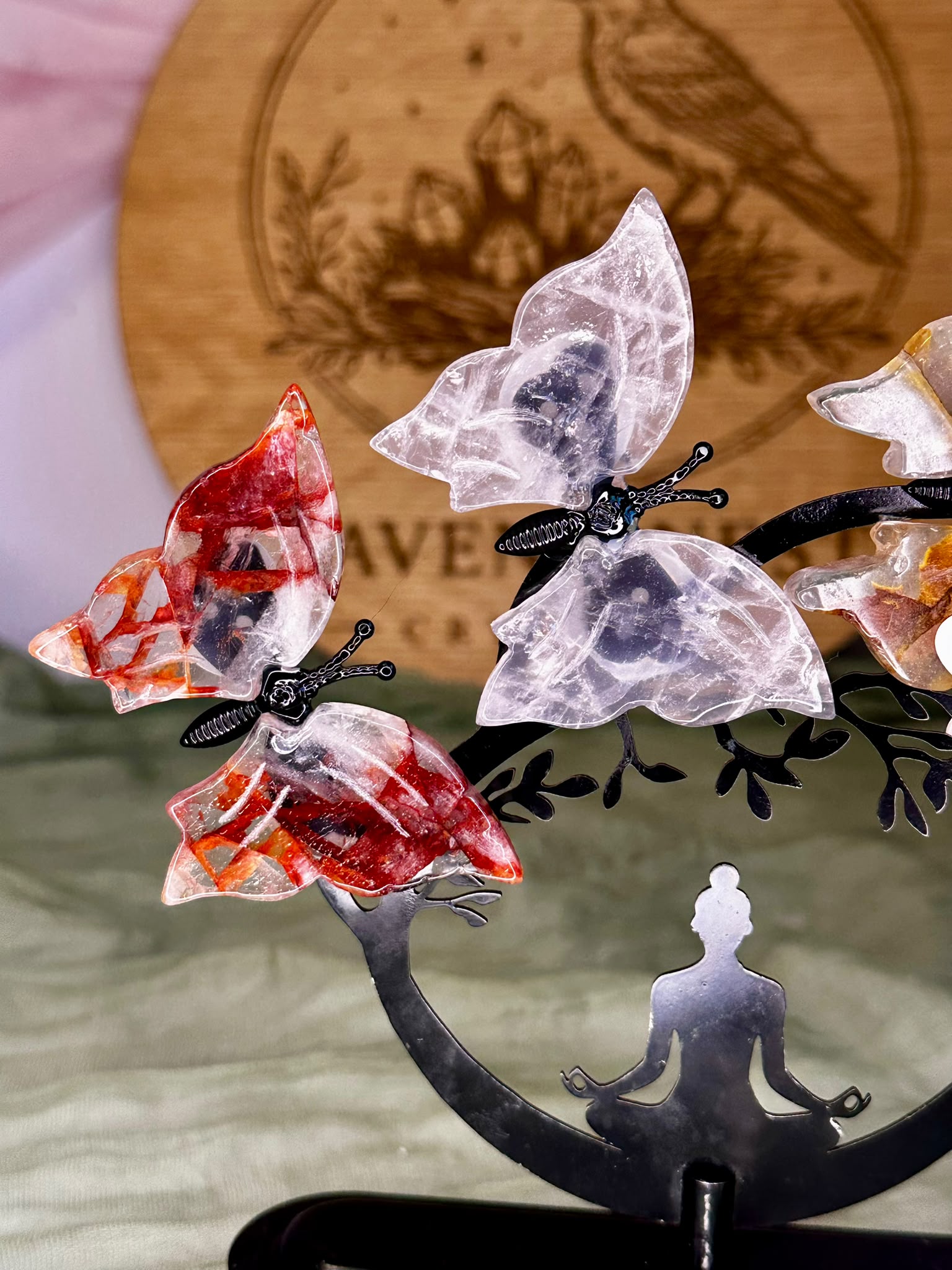 Butterfly Crystal Buddha Ornament #2