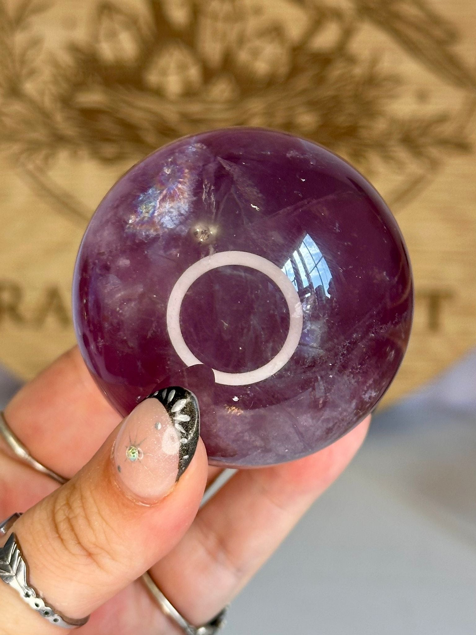 Purple Rainbow Fluorite Sphere – No. 2