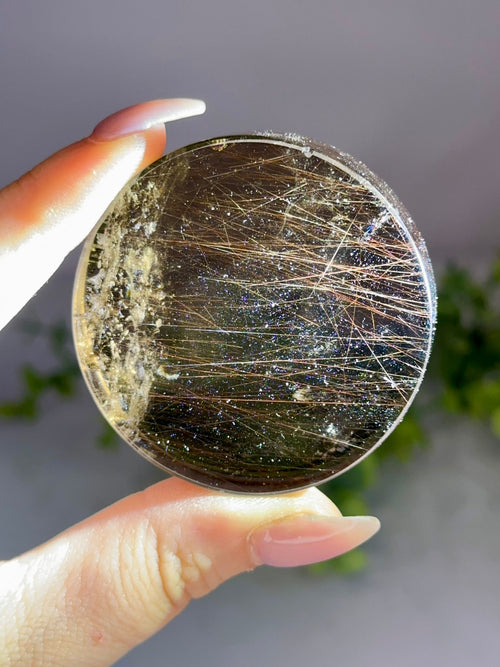 Collector’s Copper & Gold Rutile in Smoky Quartz