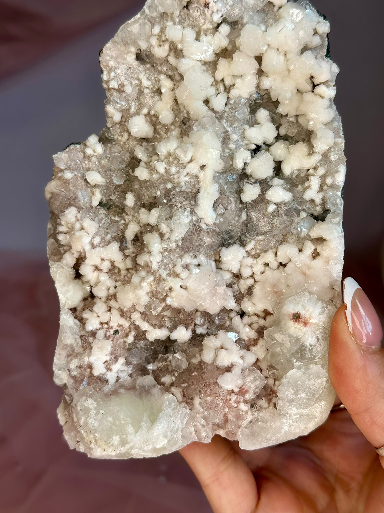 Pink Apophyllite with Pink Chalcedony & Cream Heulandite